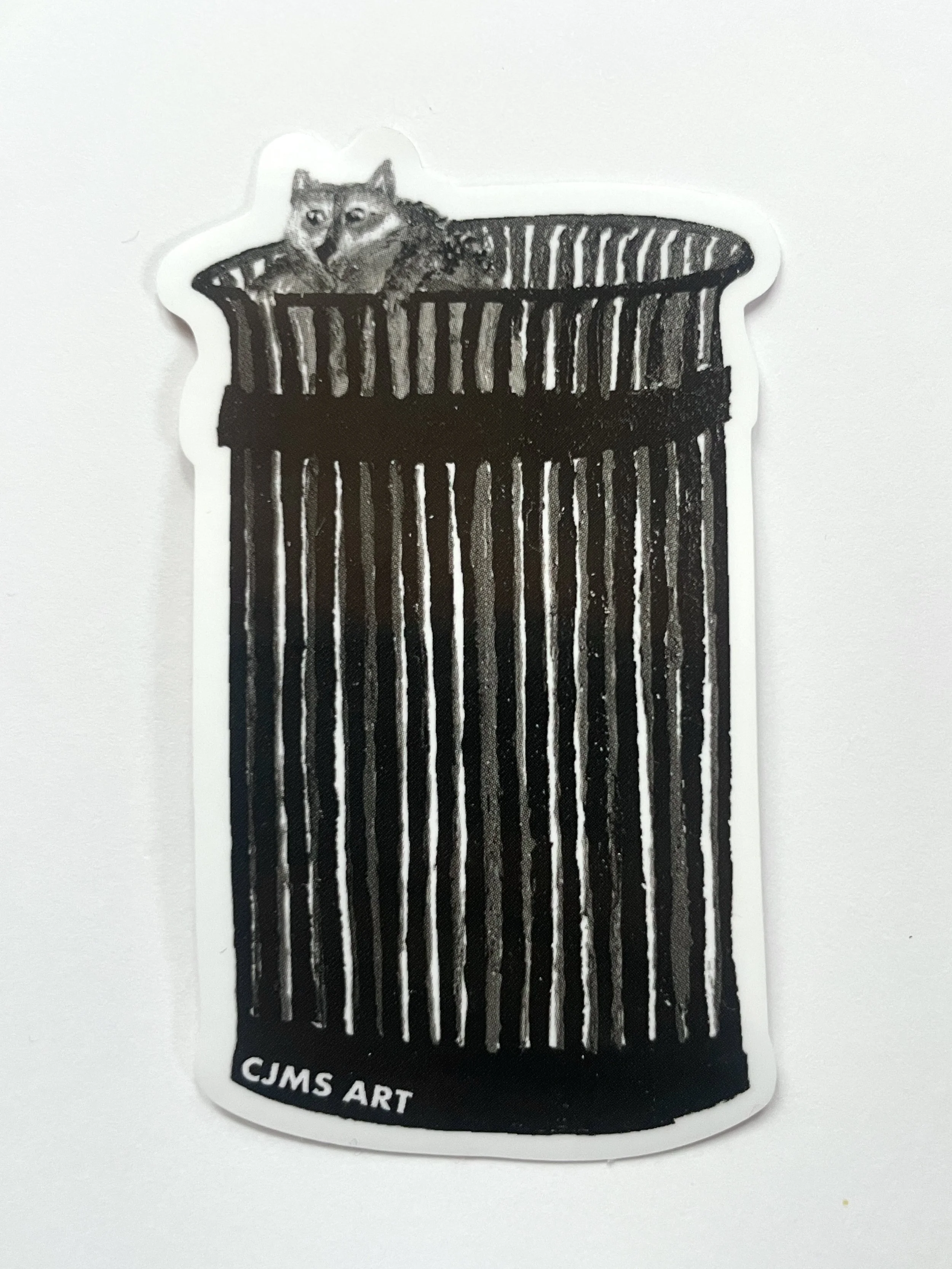 Racoon in Trashcan Sticker (3")