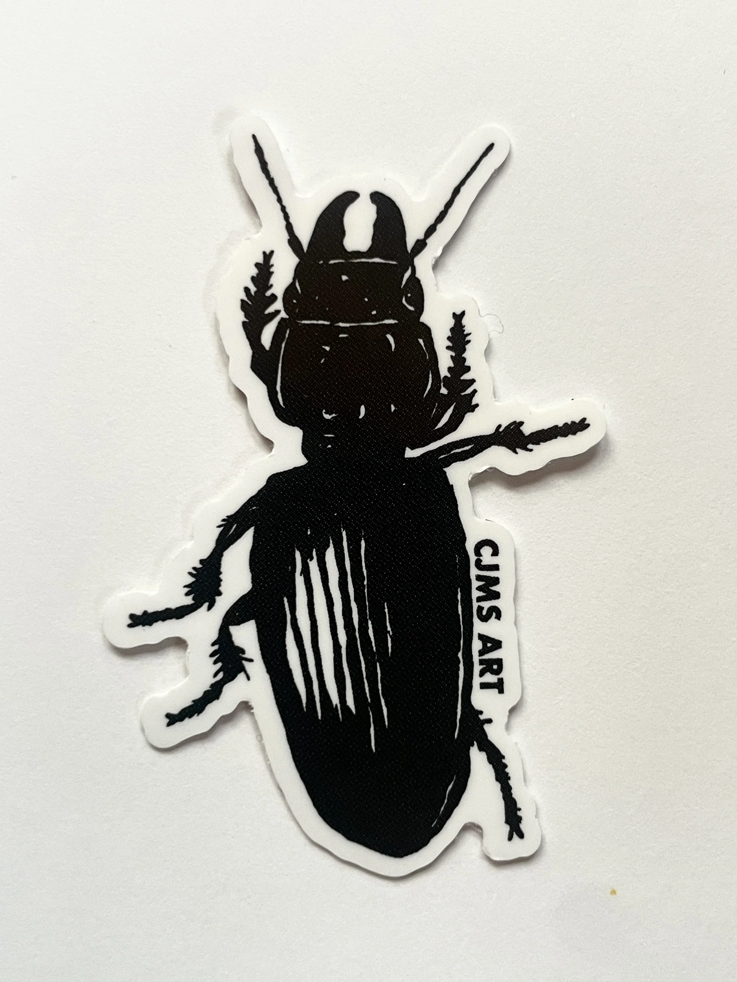 Big Headed Ground Beetle Sticker (2")