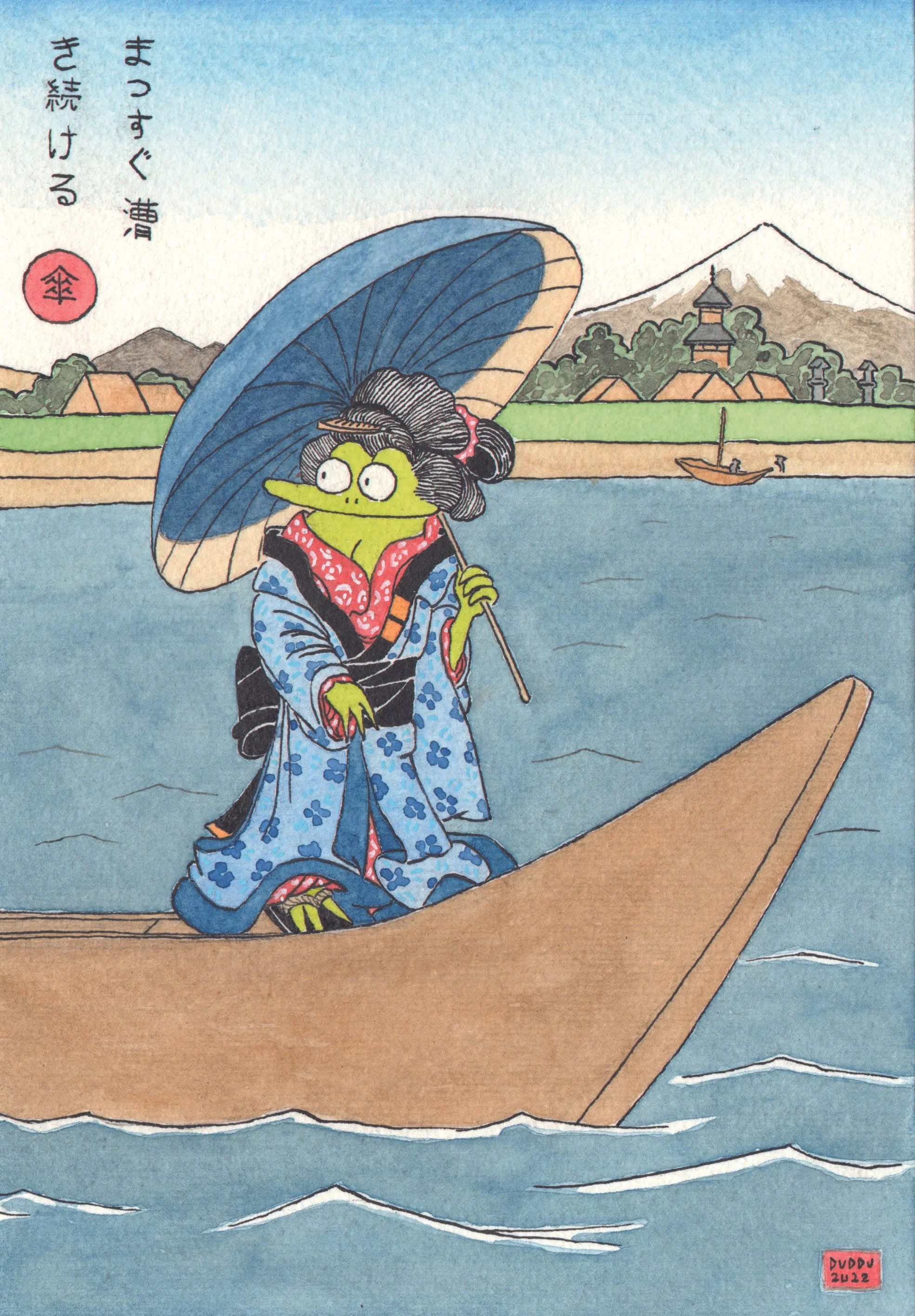 Lady on a boat