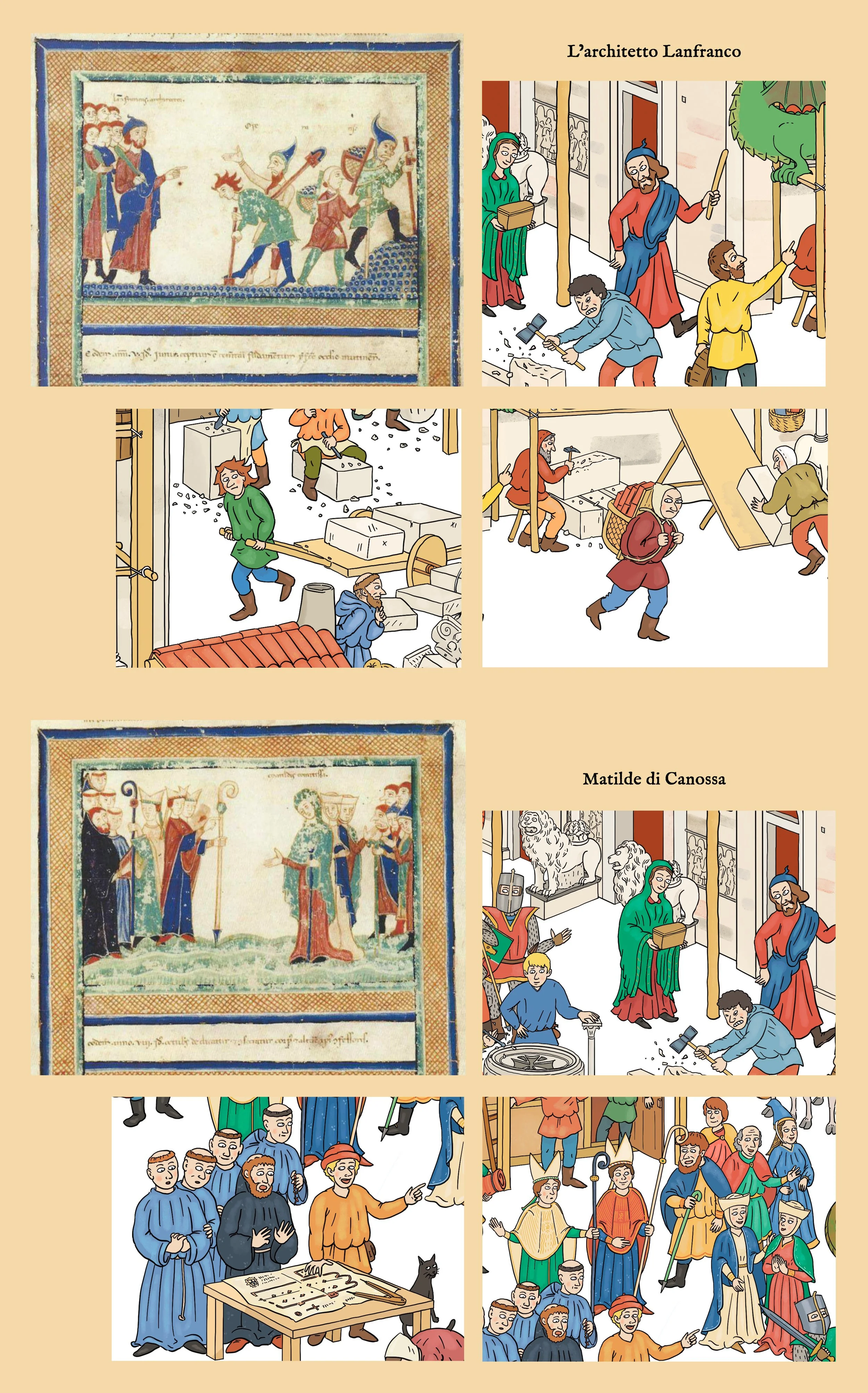 confronto tra i personaggi illustrati e quelli della Relatio
