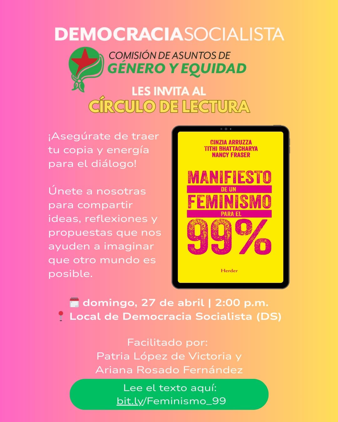 Círculo de lectura de la Comisión de Asuntos de Género y Equidad