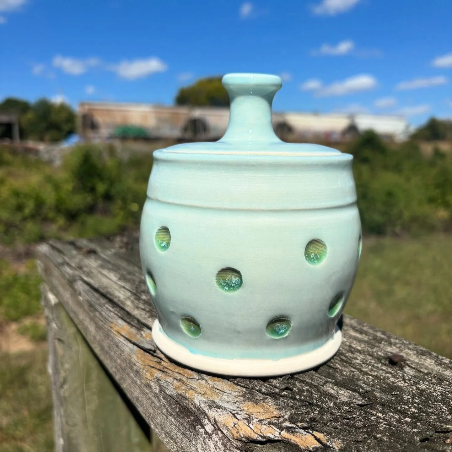 These little countertop treasures - butter bells - keep your butter soft and spreadable and look beautiful while doing it. This one was a special order, and I&rsquo;m kind of obsessed with how it turned out.