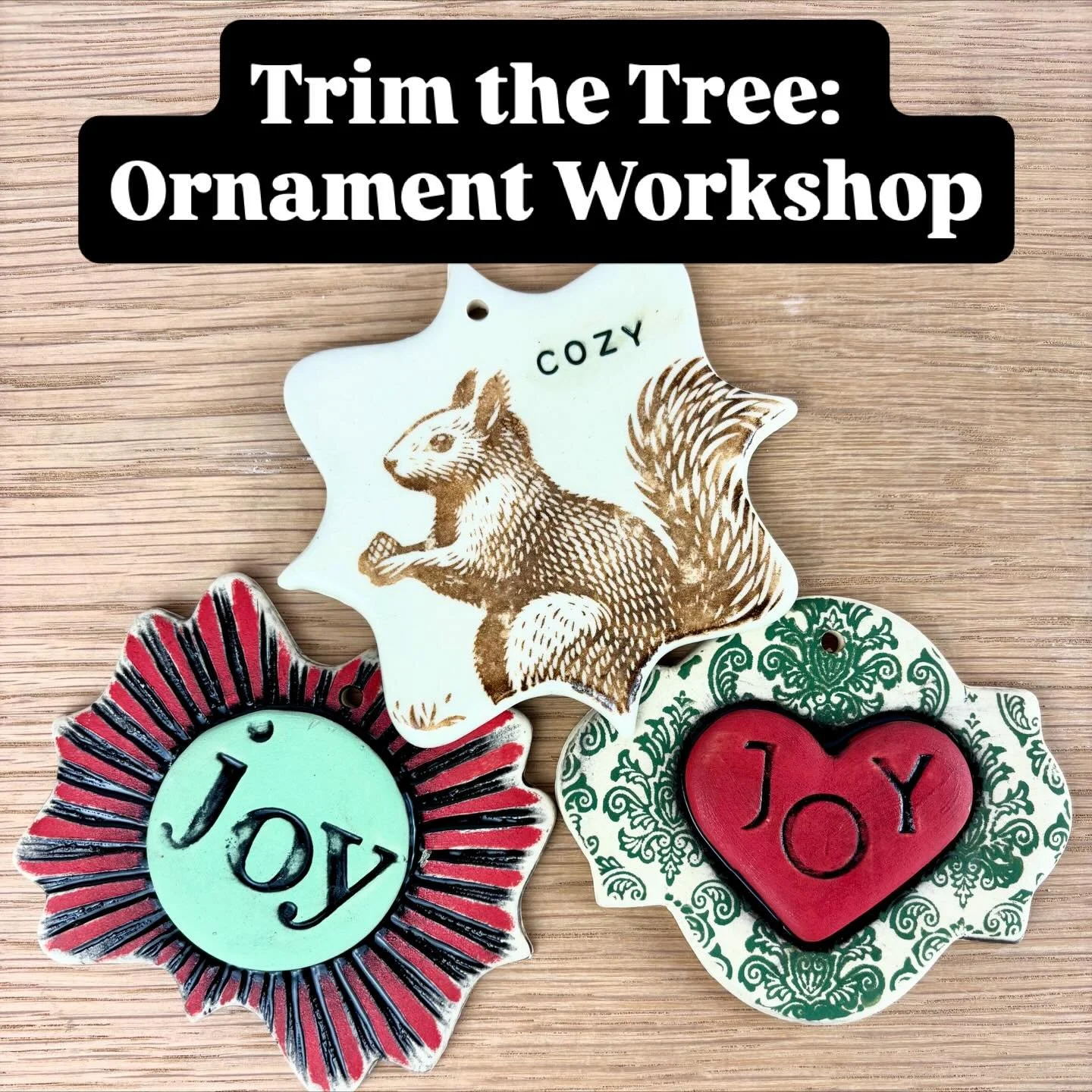 ✨🎄 New Holiday Ornament Class! 🎄✨

I&rsquo;m excited to kick off the season with a festive ceramic ornament workshop that I will be teaching @shopspacenc 

Come play with clay and create your own handmade ornaments using silk-screening, stamping, t