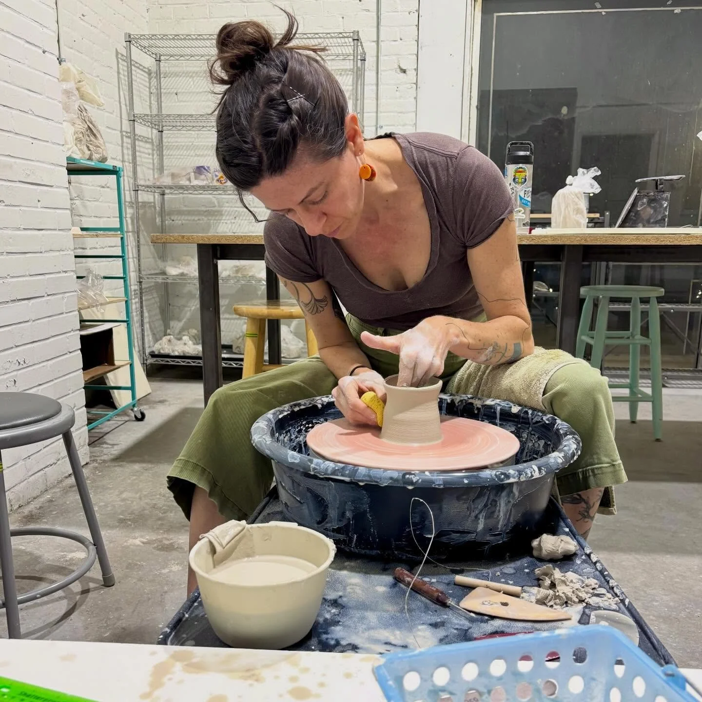 One of the best parts of teaching is getting to witness someone reconnect with clay. I had the privilege of working one-on-one with a student who was getting back into ceramics after time away, and it was so rewarding to see things click again - that