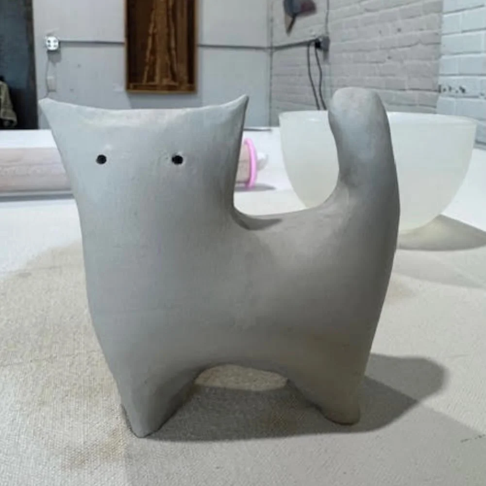 Did you know there are a variety of handbuilding tools available during Open Studio at MudCo?

This adorable little cat was made using just a few simple tools by @cmedberg - proof that you don&rsquo;t need a wheel to create something full of personal