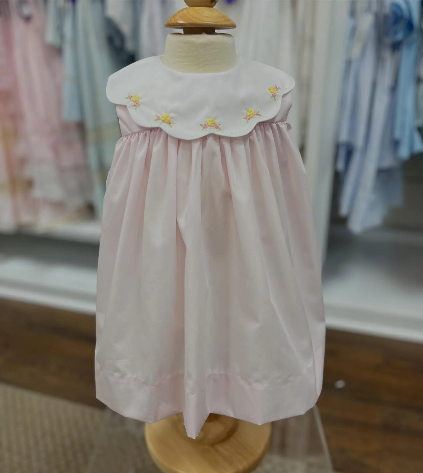 This one is simple and classic! Dress available in sizes 3m-4t $45 #childrensclothing #shopoverthemoonchildren