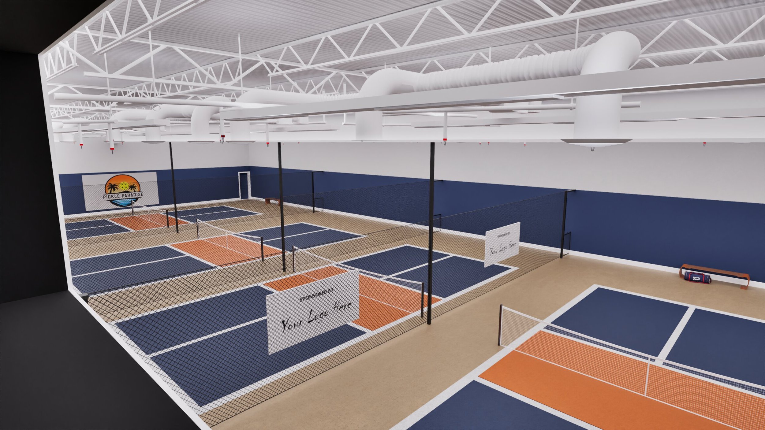 Courts as seen from the 2nd level viewing windows