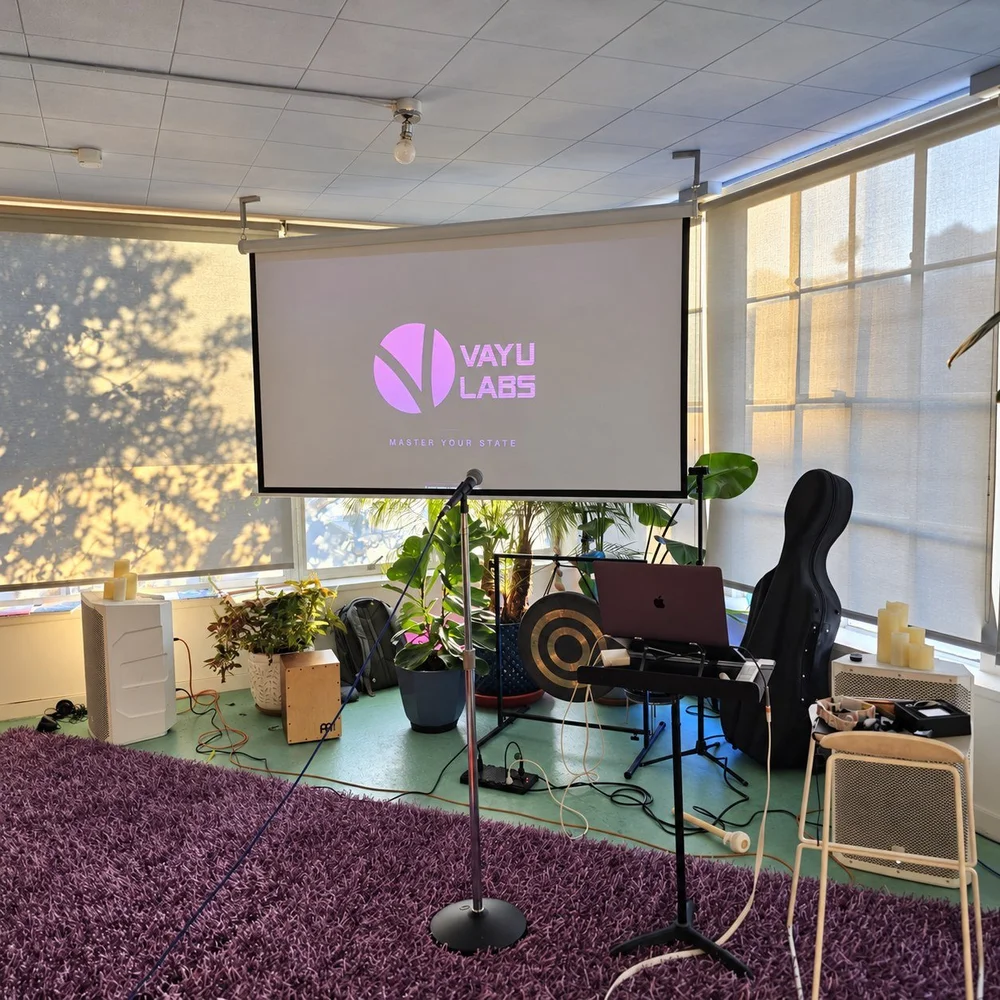 The Vayu Labs setup before doors opened
