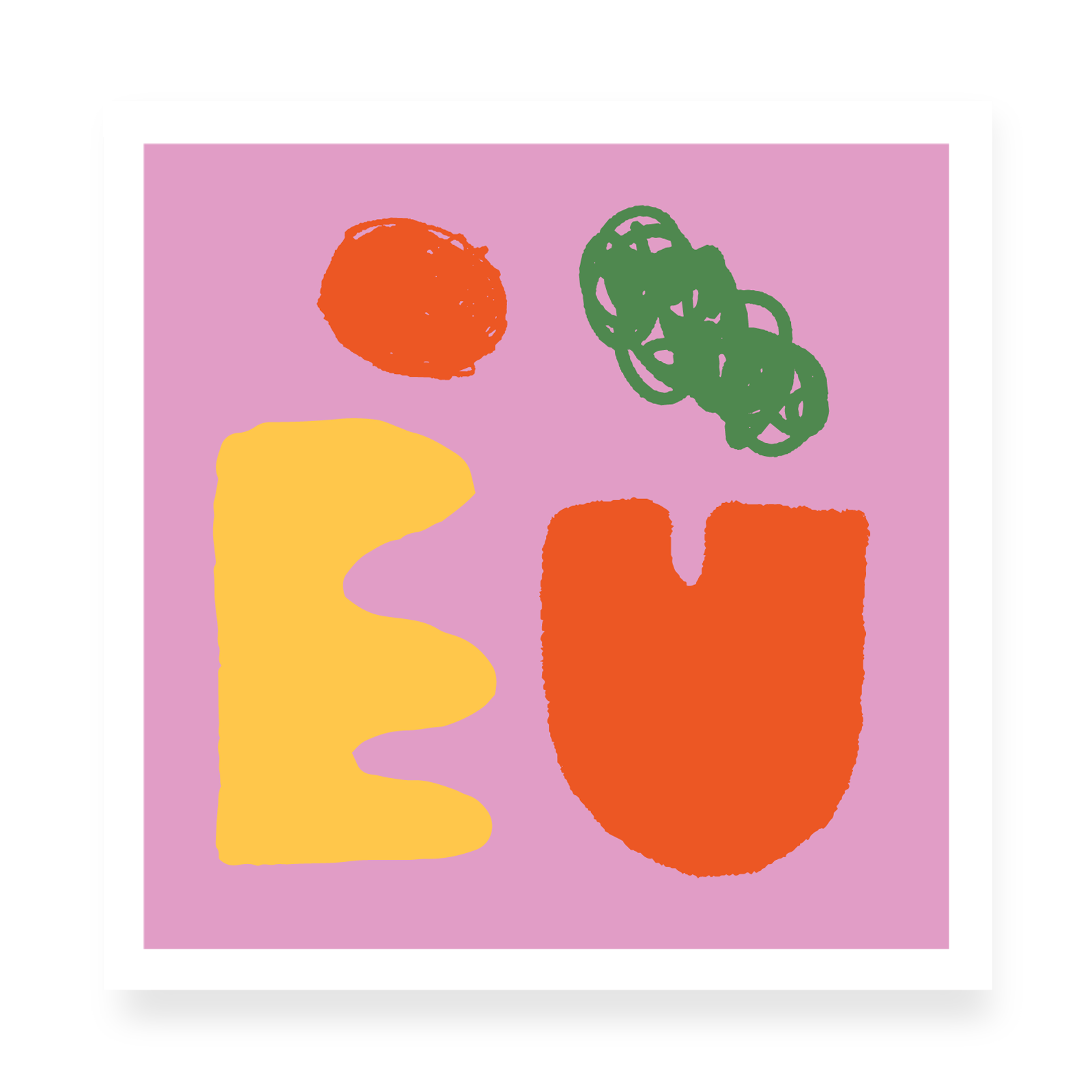 Pink Colour Block Print