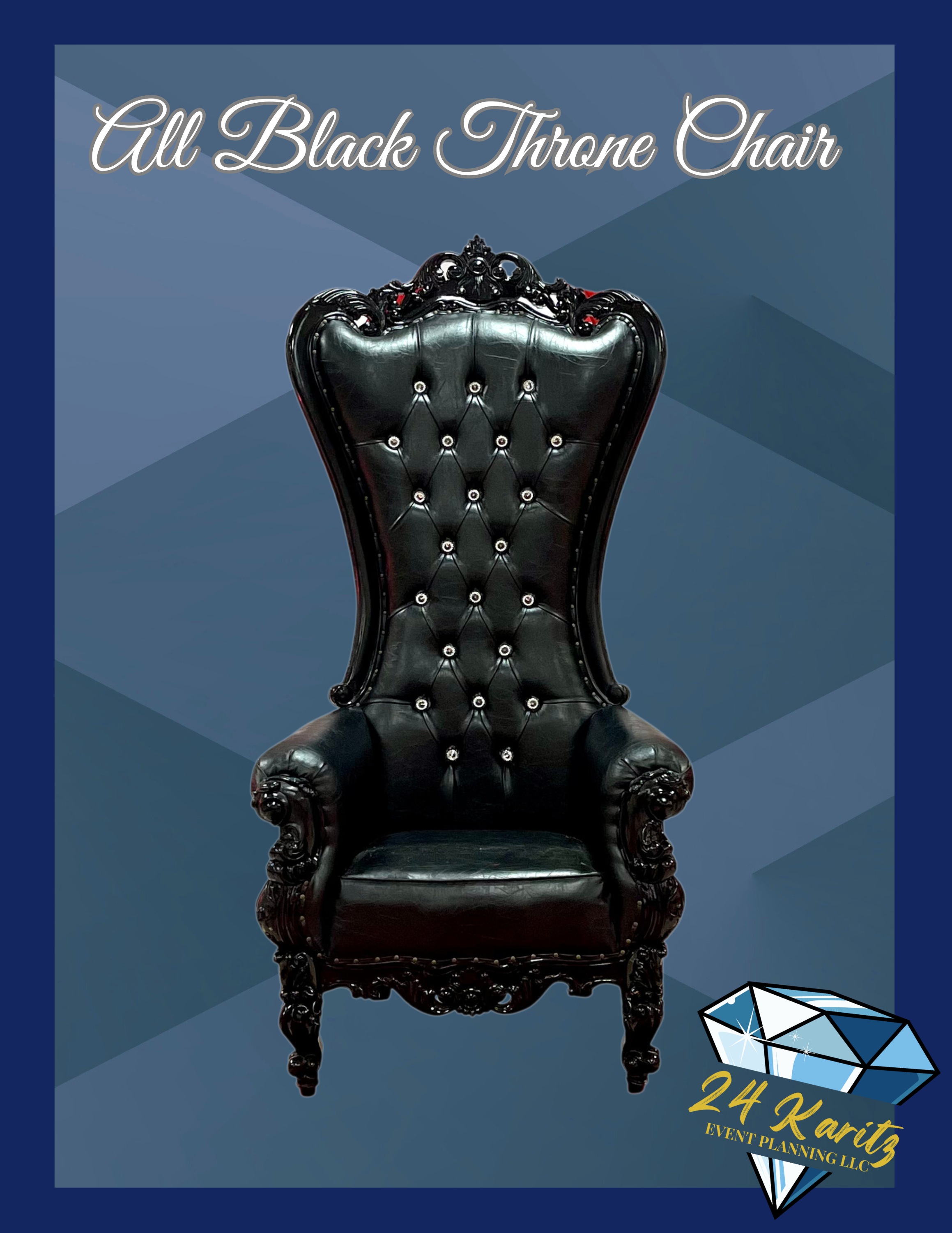 All black throne chair $175
2 Available