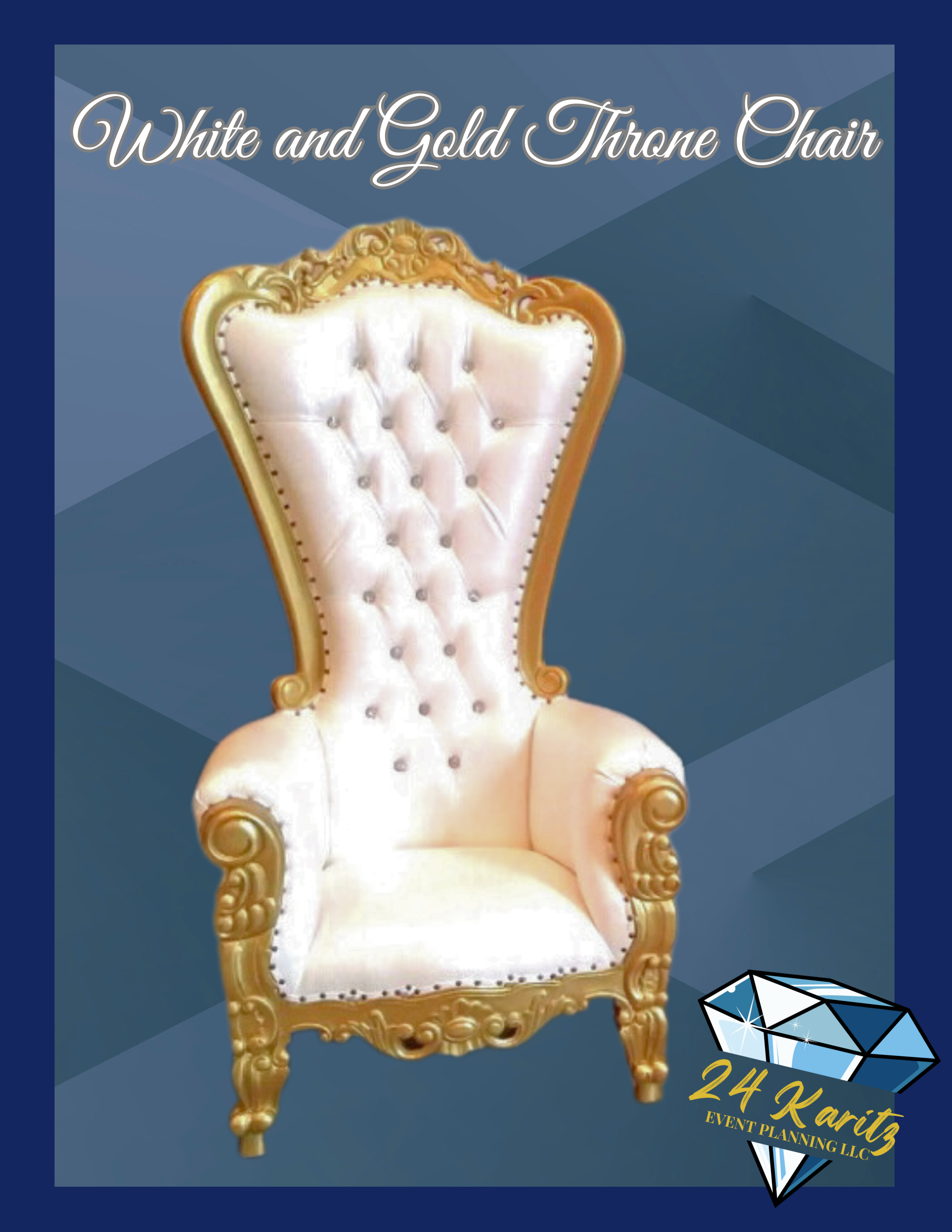 White and gold throne chair $175
2 Available