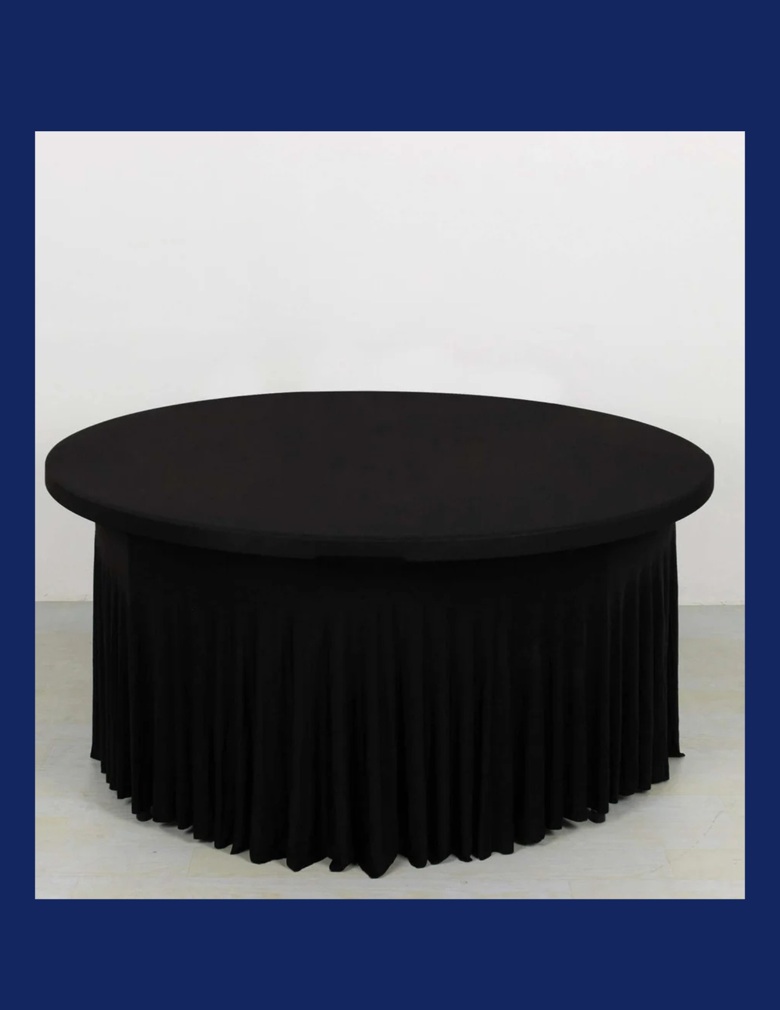 Black Round Wavy Spandex Tablecloth