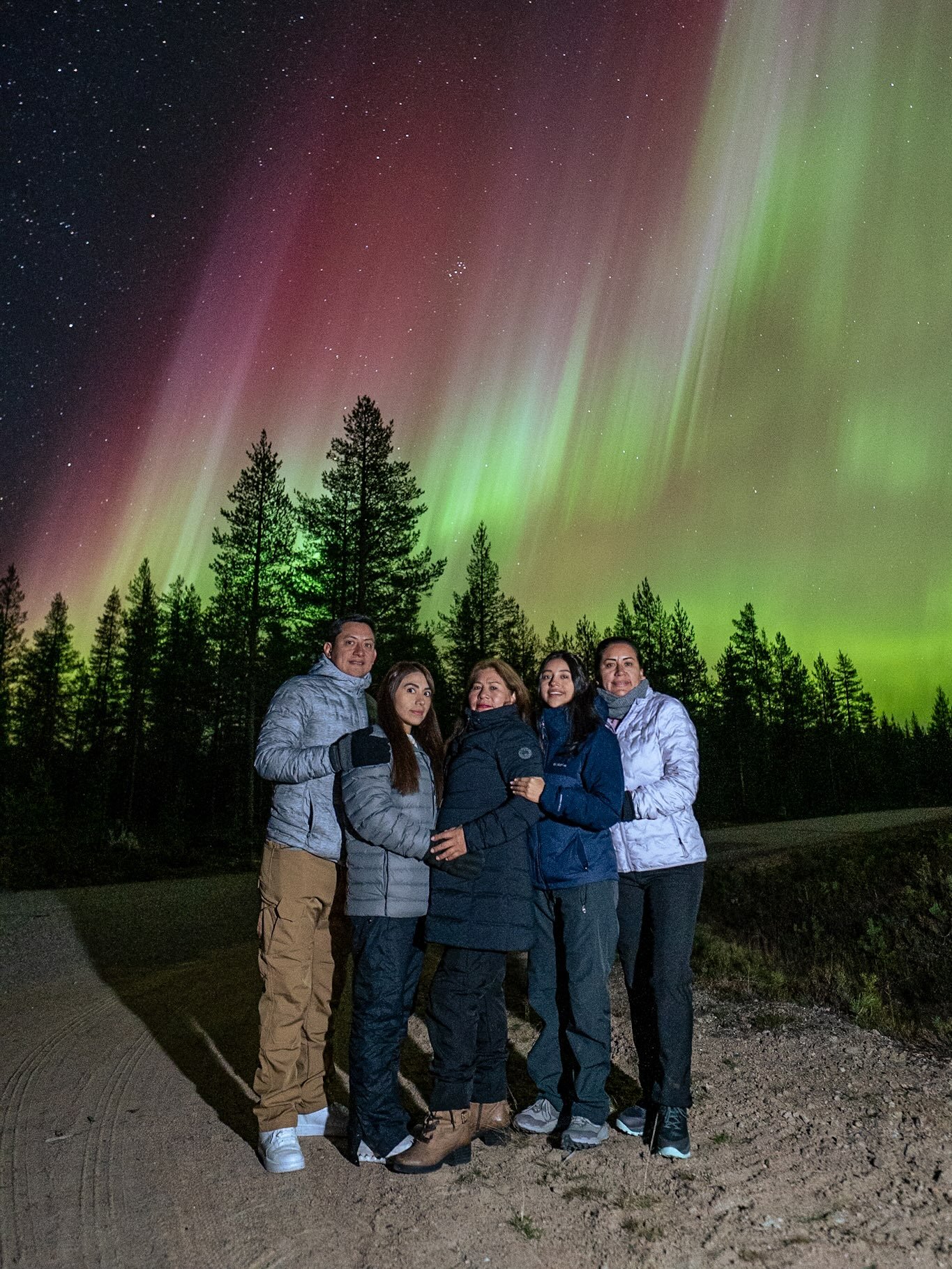 Lady Aurora heard that my guests for the night came all the way from Peru so she decided to put on a massive solar storm for them!

From the moment we found clear skies, the northern lights were everywhere and then we still caught a large substorm wh