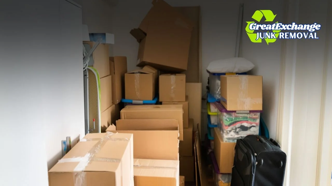 Guest room filled with junk