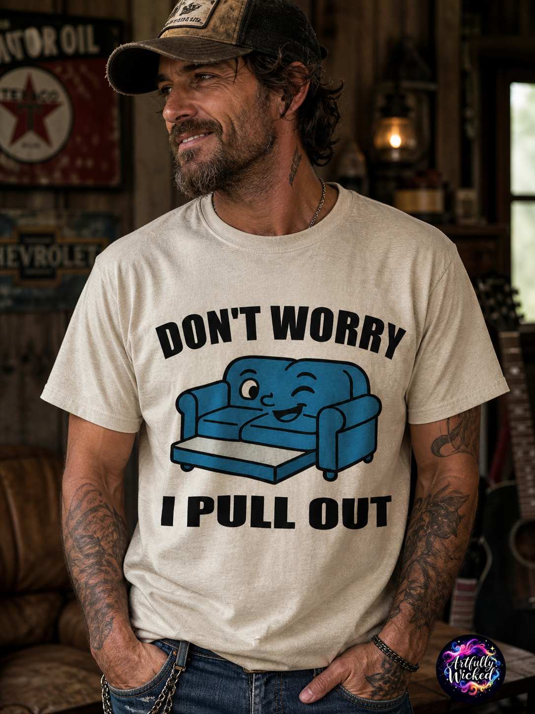 “Don’t Worry, I Pull Out” Custom Graphic T-Shirt — White Cotton Tee