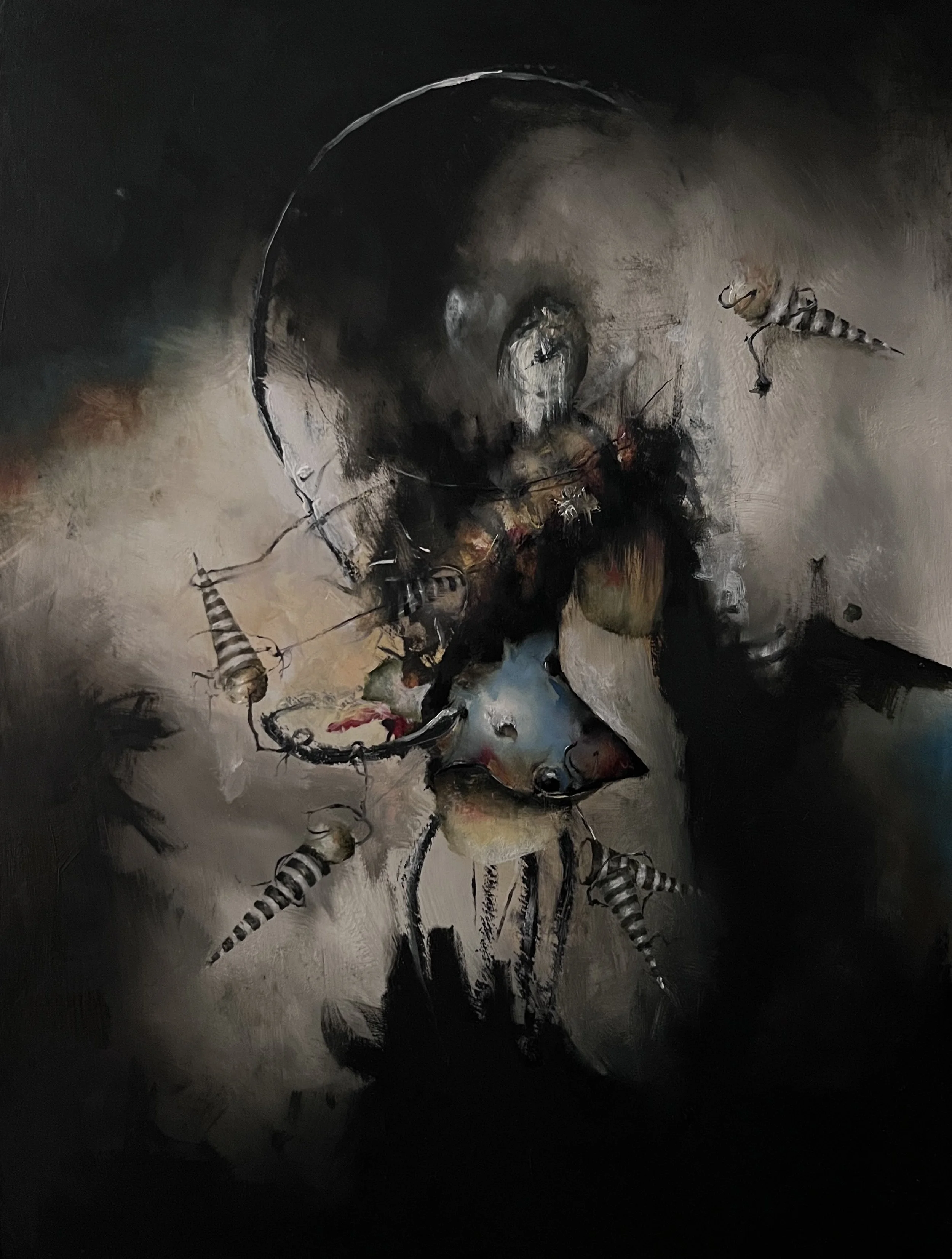 Surveil. 14" x 11" oil on panel