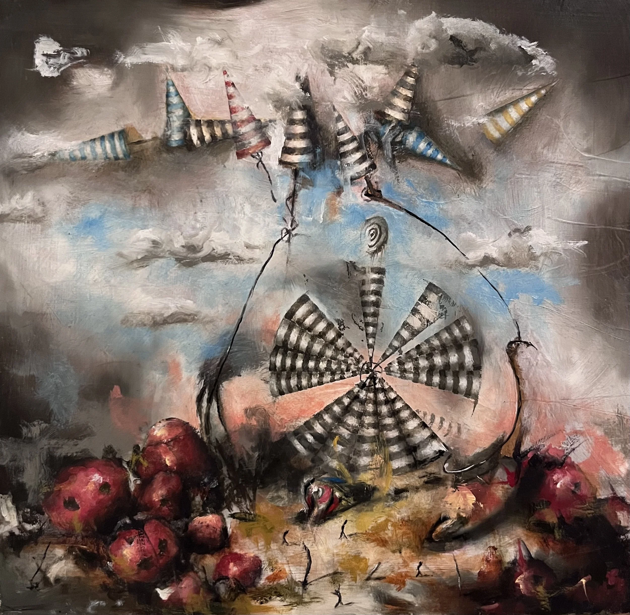 Sunshower. oil on panel 9" x 9"