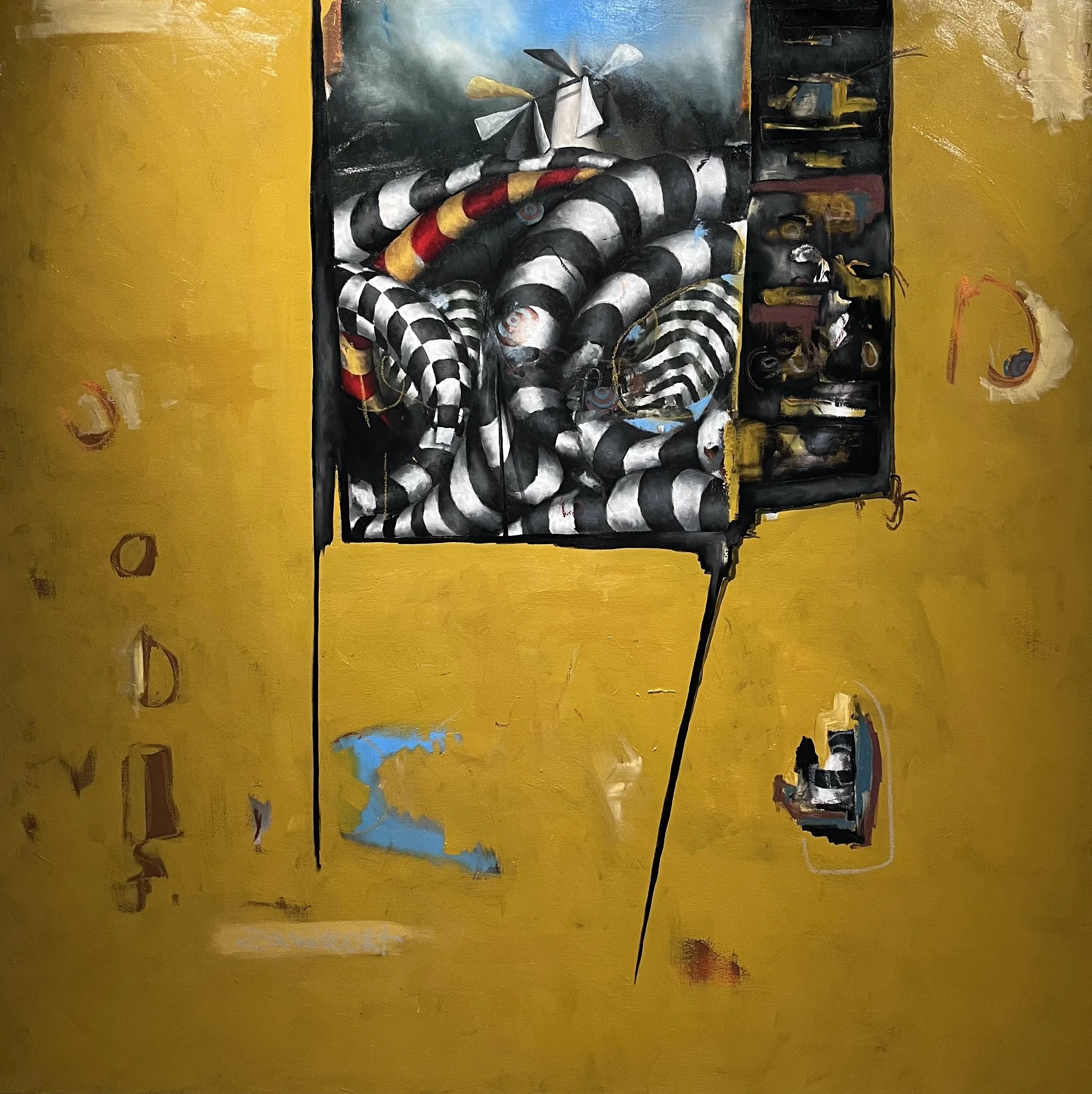 Zandvoort Window. oil on canvas 60" x 60"