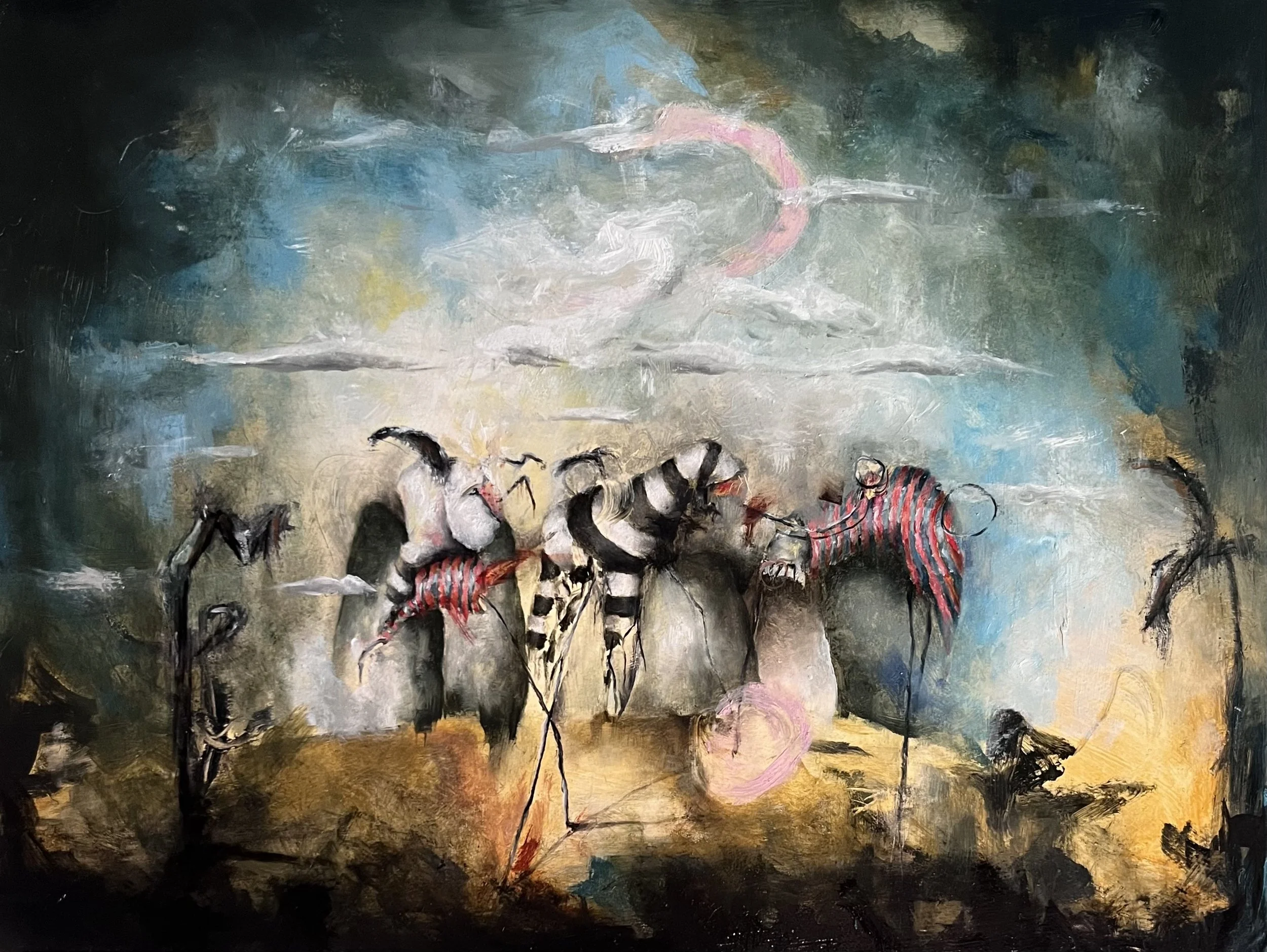 Cavalcade. oil on panel 9" x 12" 