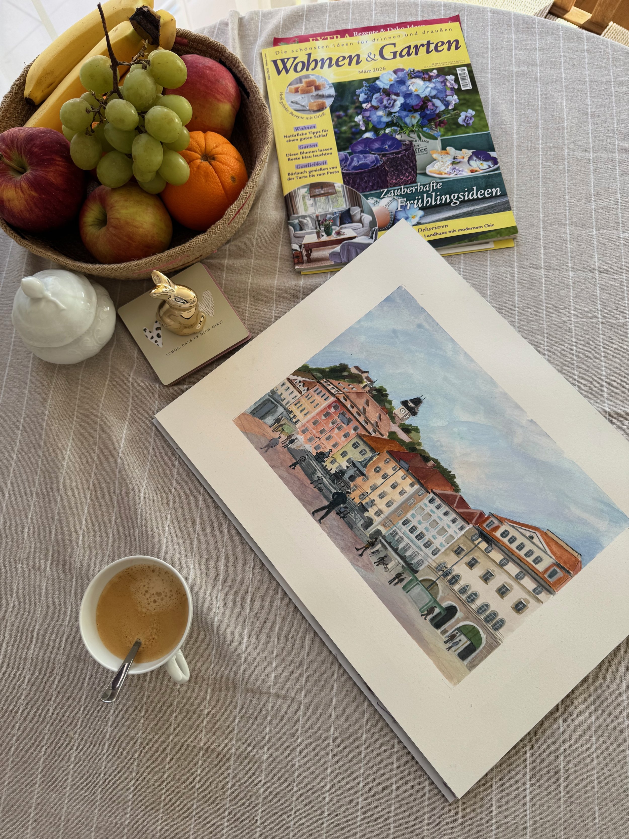 Later, I returned to the same image on a larger scale of 50 x 70 cm, which gave me the opportunity to expand its spatial presence and rethink how the scene could function more fully as an illustration.