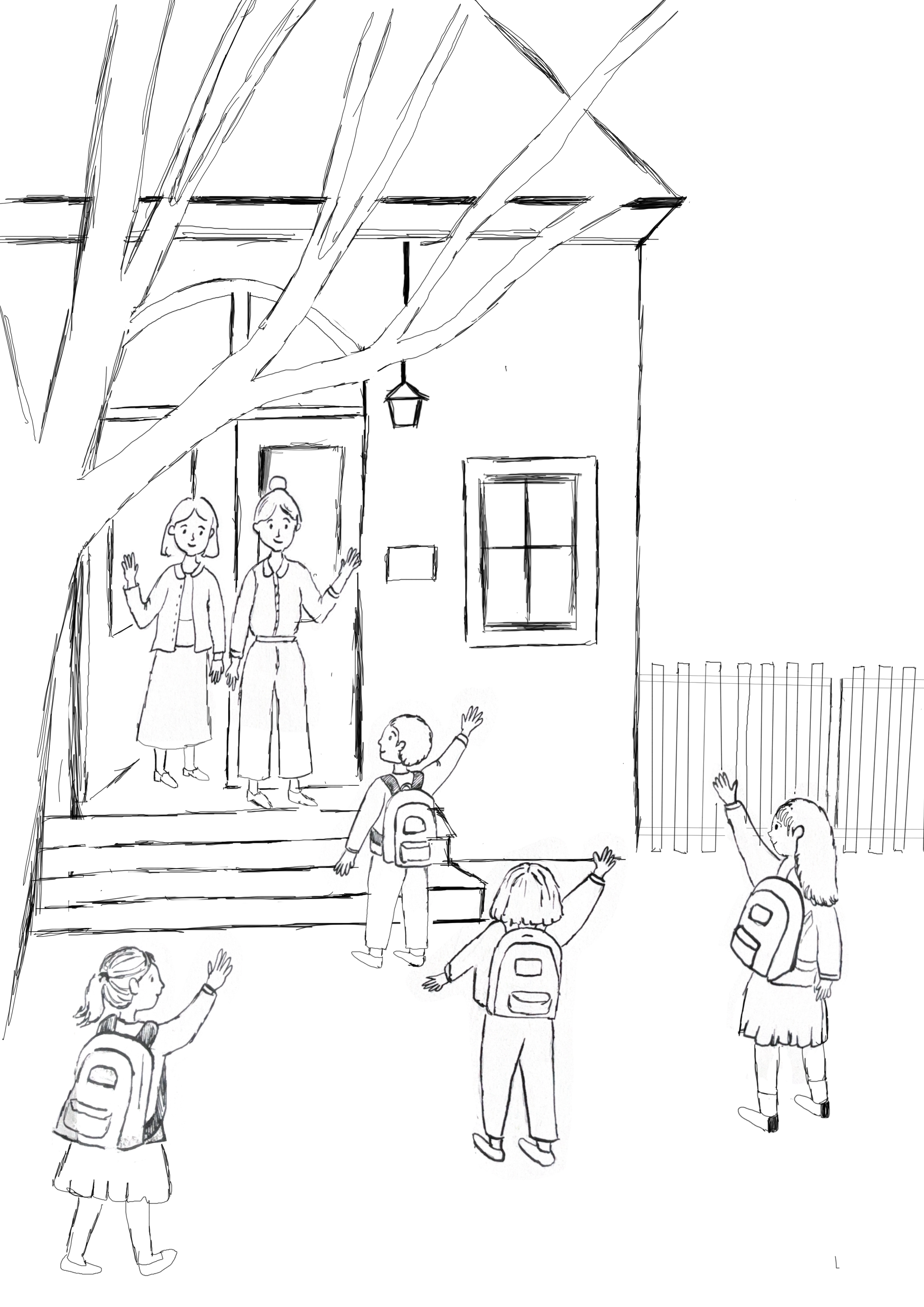 I then use Procreate to plan the full scene and test how the image might develop before creating the final painting in analogue media. When I want the piece to work as a printed object,  I use Affinity and Procreate in the final stage.  
