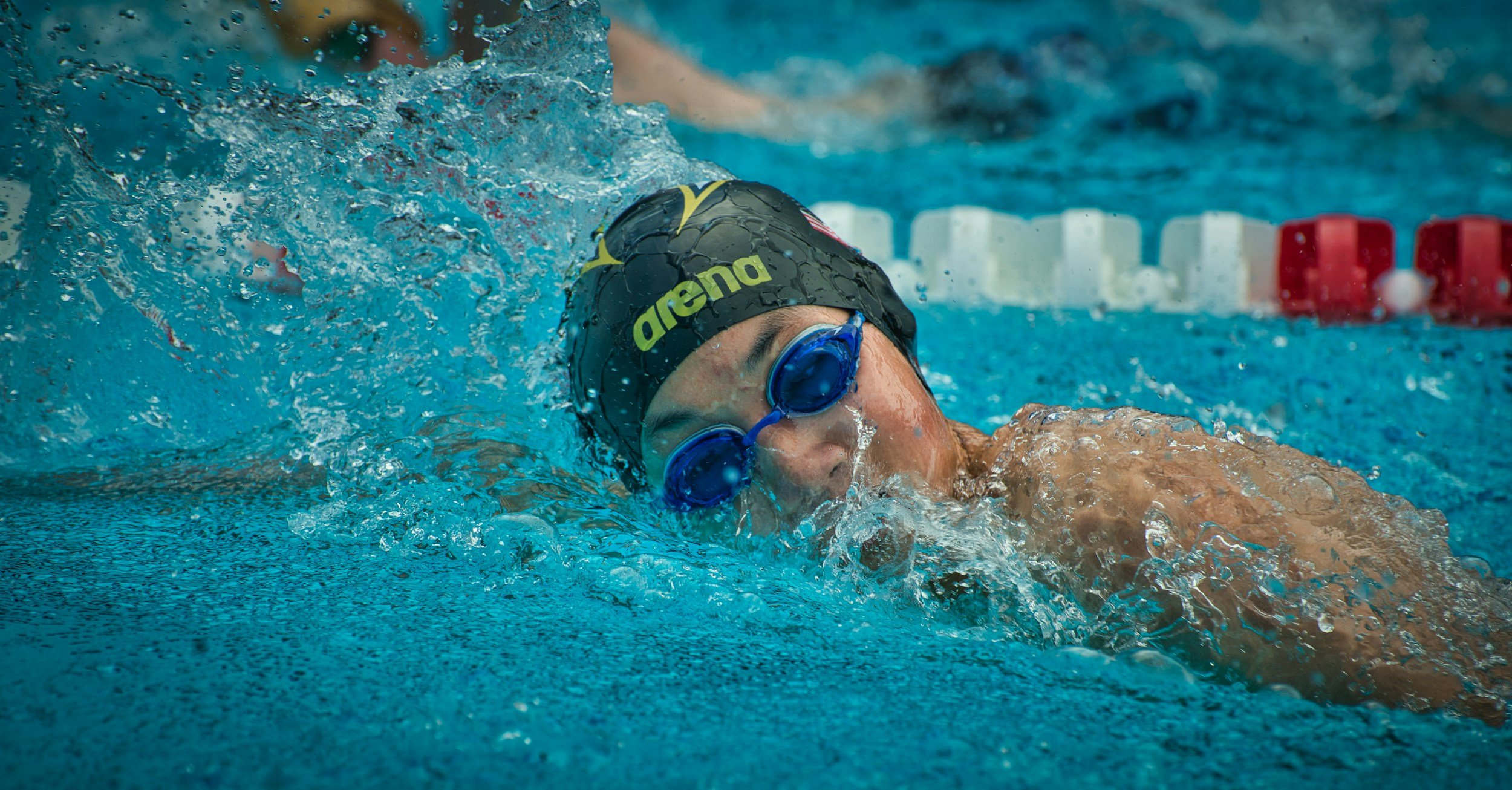 Swimmer turning to breathe