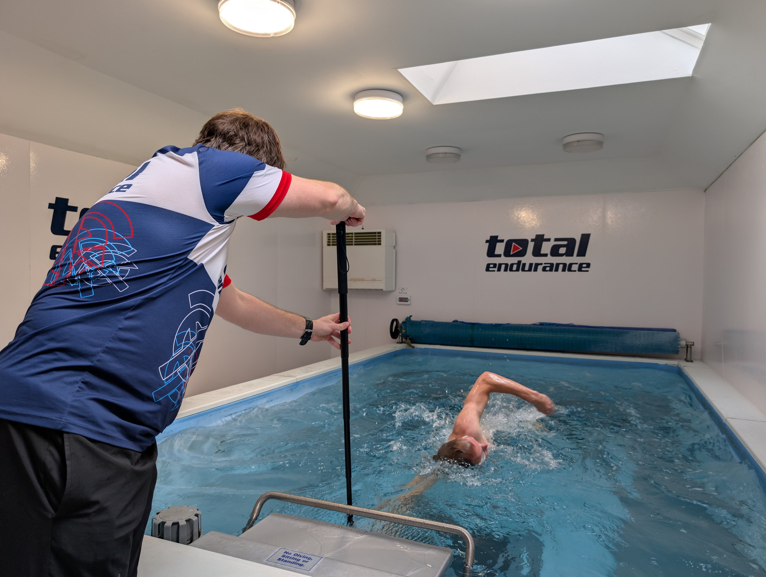 Swim coaching session in endless pool at Total Endurance Aberdeen