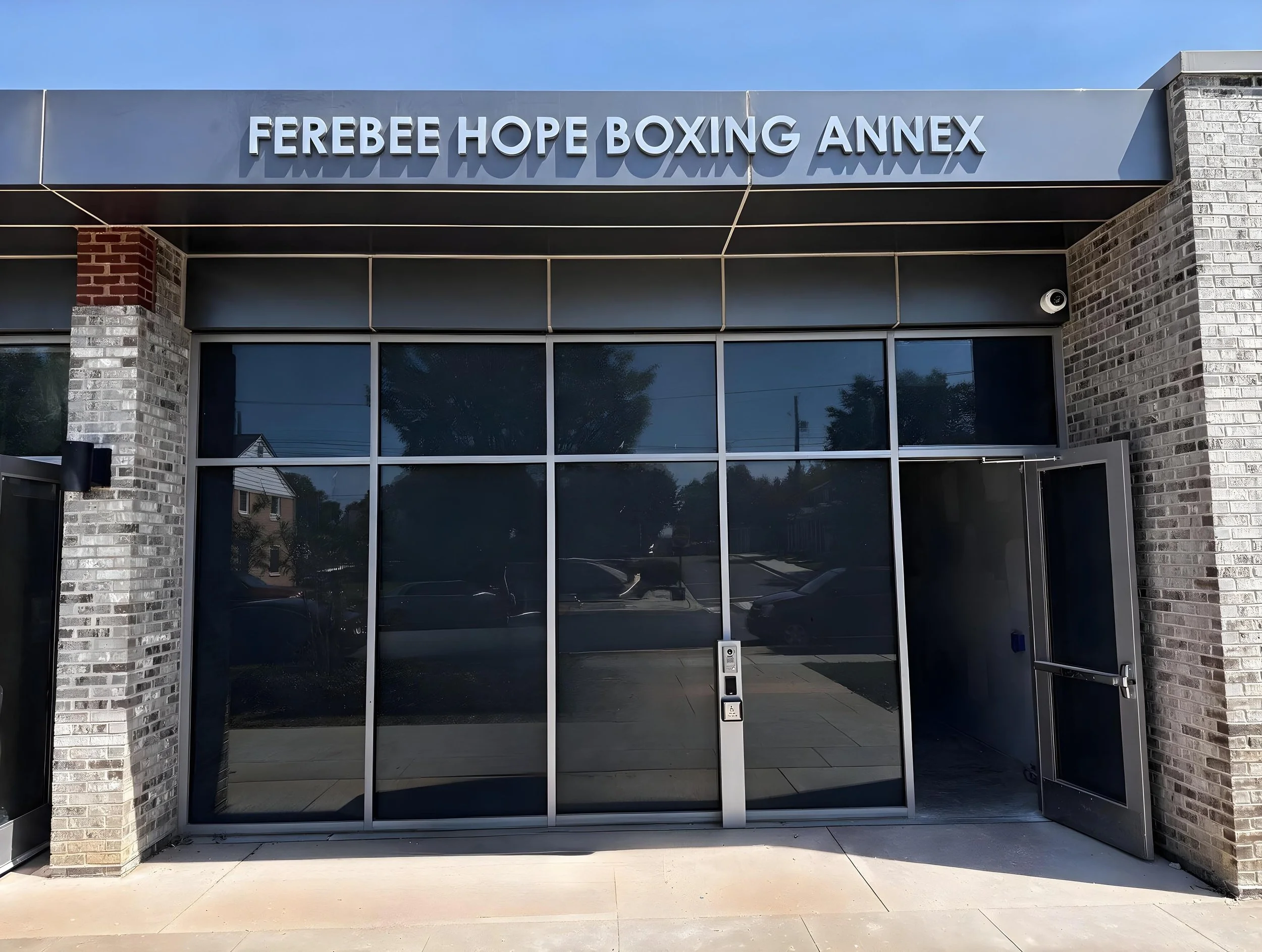 Exterior dimensional lettering for Ferebee Hope Boxing Annex installed above the building entrance