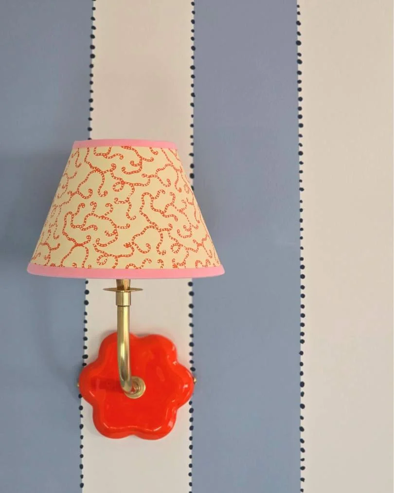 Hand painted stripe wall - statment Pooky wall light.jpg