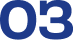Number 03 in blue on a white background.
