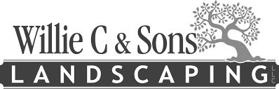 Logo of Willie C & Sons Landscaping with a tree illustration.