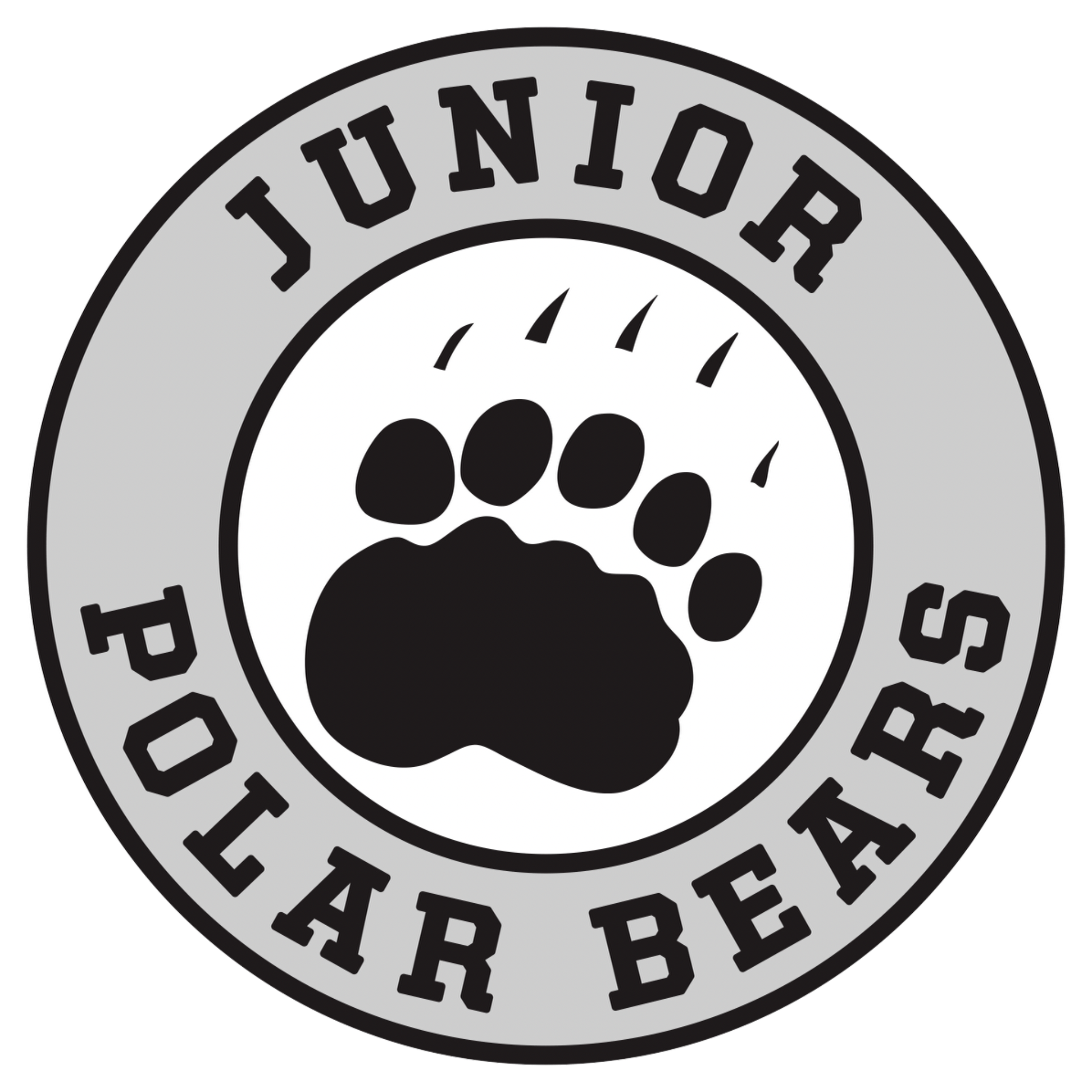 Logo of Junior Polar Bears, featuring a bear paw print surrounded by circular text.