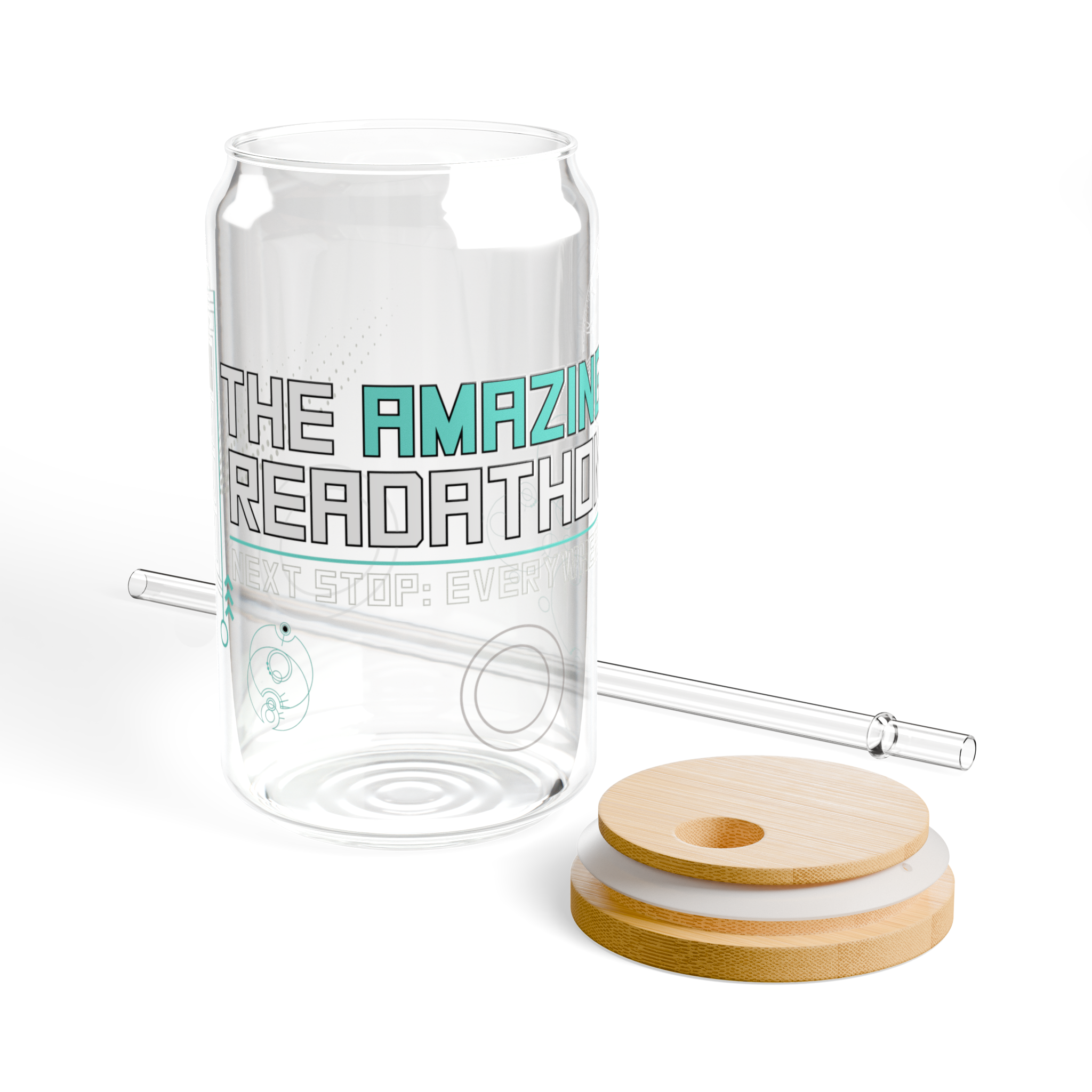 Glass Sipper Cup with Bamboo Lid & Straw — Eco-Friendly 16oz Drinkware