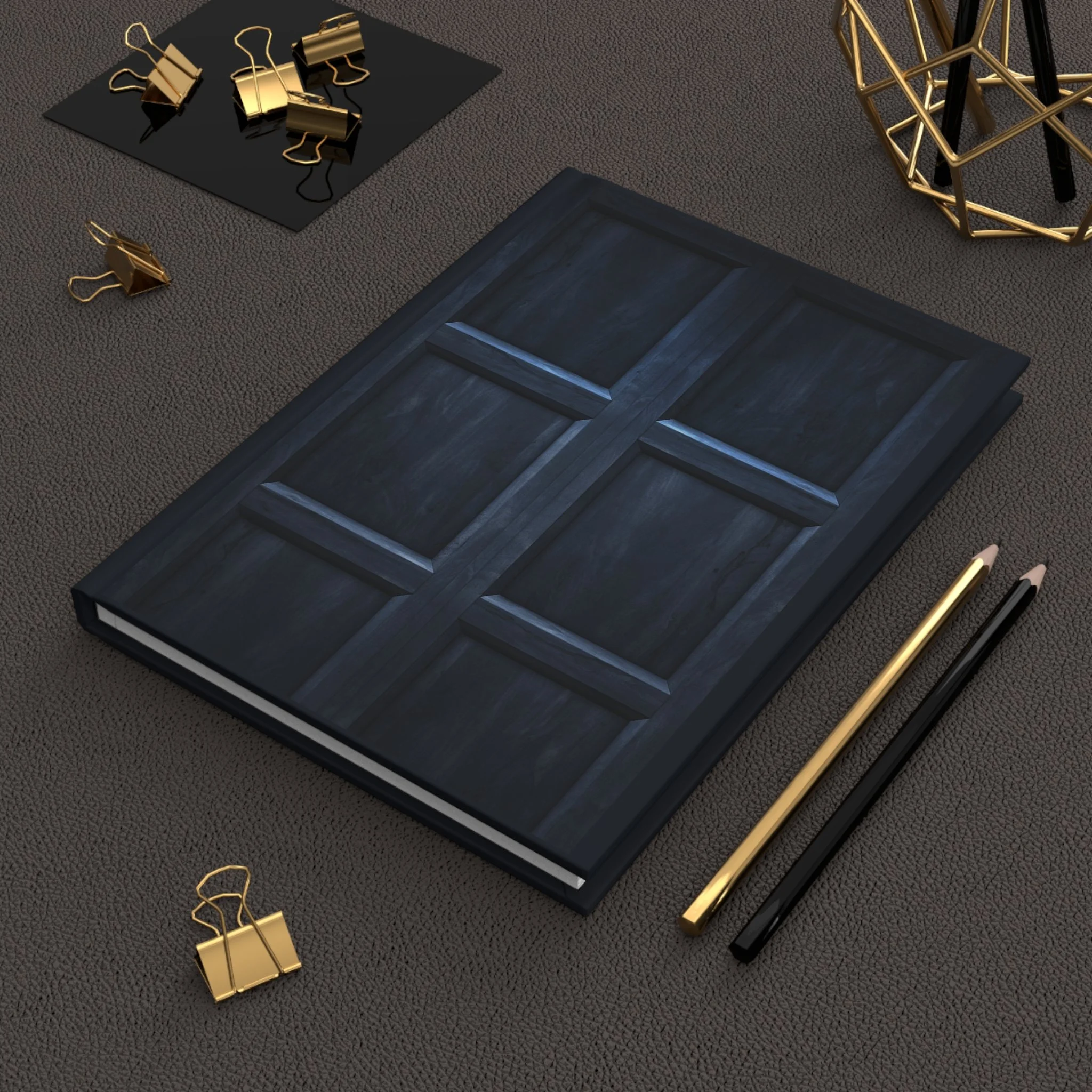 Hardcover Journal — Dark Paneled Door Hardcover Notebook for Gothic, Mystery & Writing Fans