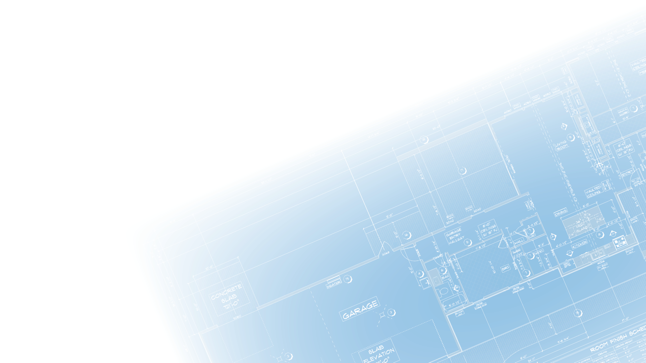 Architectural blueprint with labeled sections for garage and concrete slab.