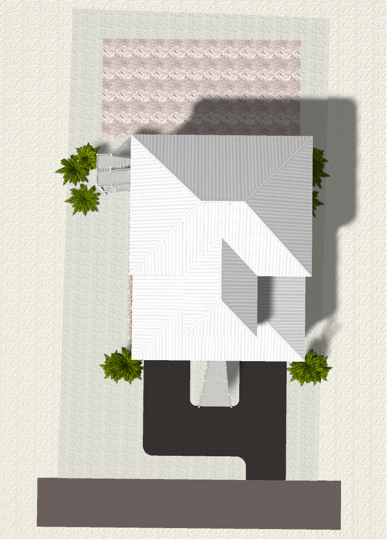 Modern beach or vacation house 3D rendering designed by the architecture firm Born Architects, which serves residential builders in the northwestern Florida area including Port St. Joe, Gulf Breeze, St. George Island, Cape San Blas, Mexico Beach, and