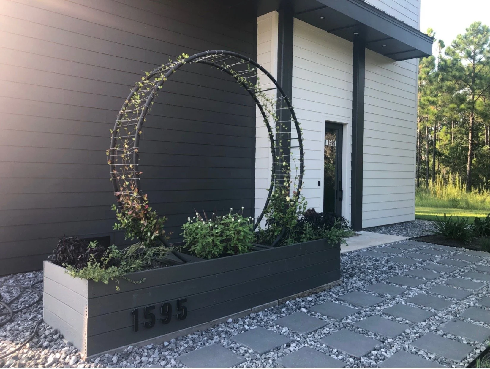 Modern beach or vacation house construction including interior design located in Gulf Breeze, Florida designed by the architecture firm Born Architects, which serves the northwestern Florida area including Port St. Joe, Gulf Breeze, St. George Island