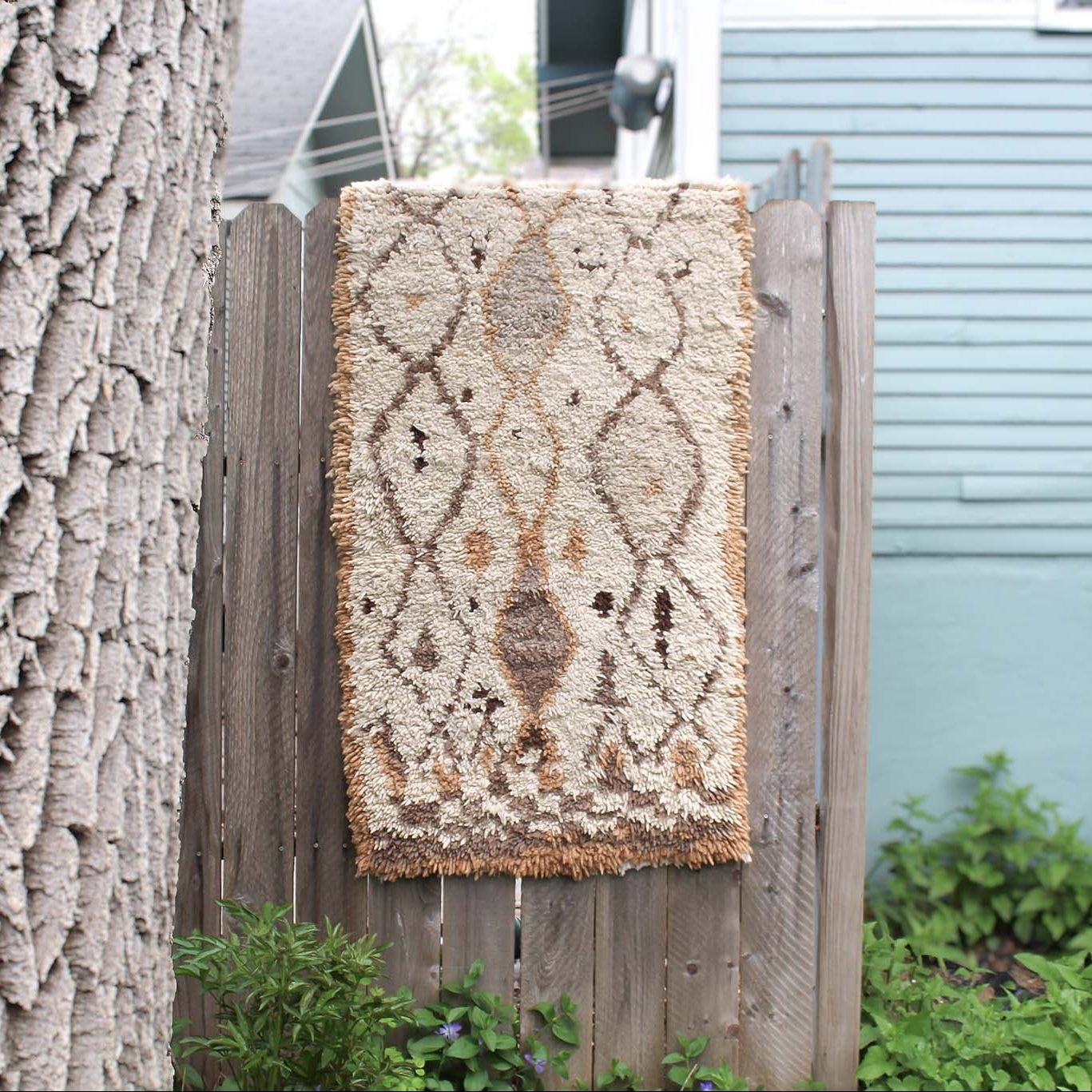 Cream and Gold Beni Ourain Rug