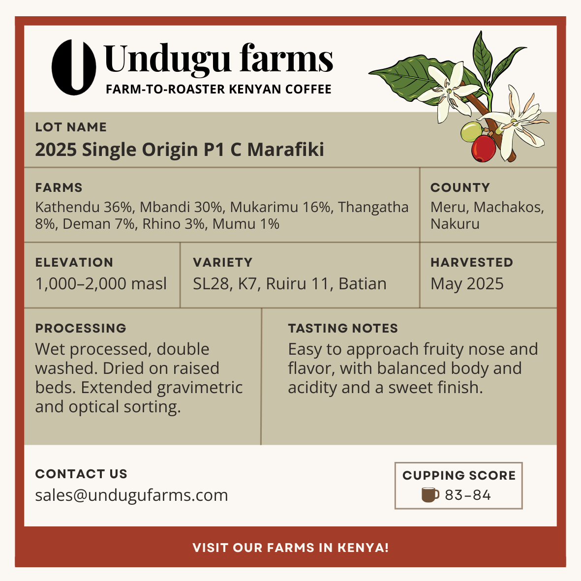 2025 Single Origin P1 C Marafiki
