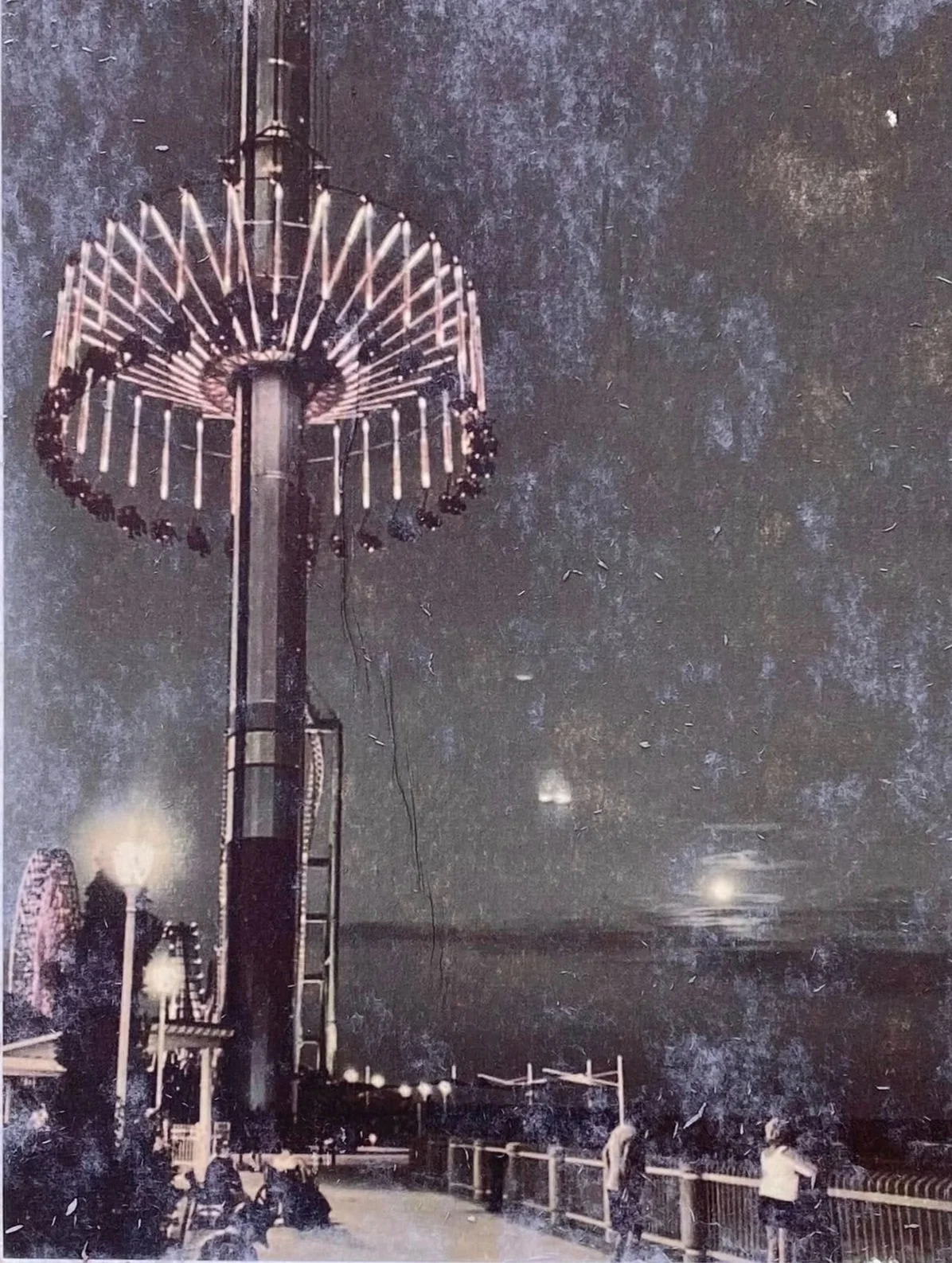 Cedar Point Boardwalk Windseeker At Night