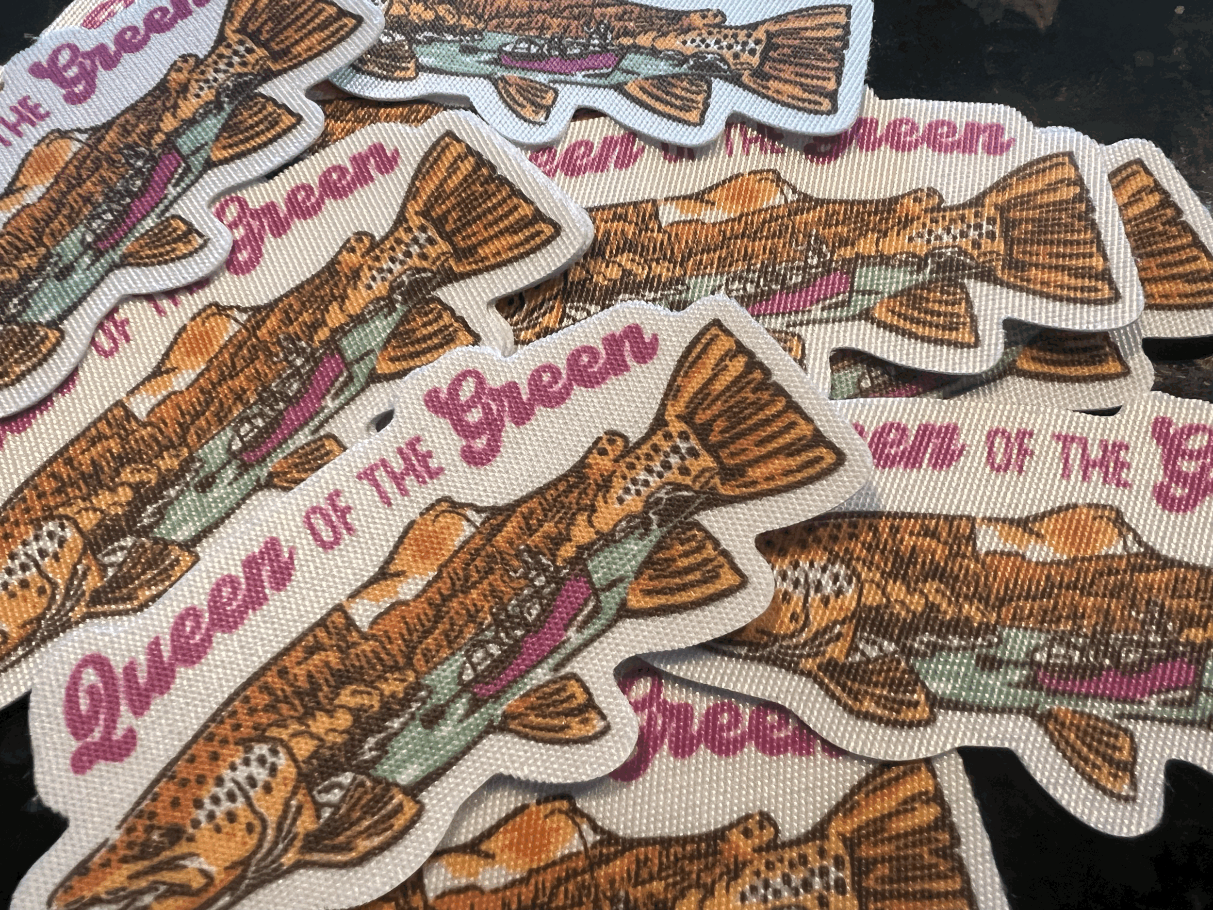 Small Batch Side Trout Fabric Sticker