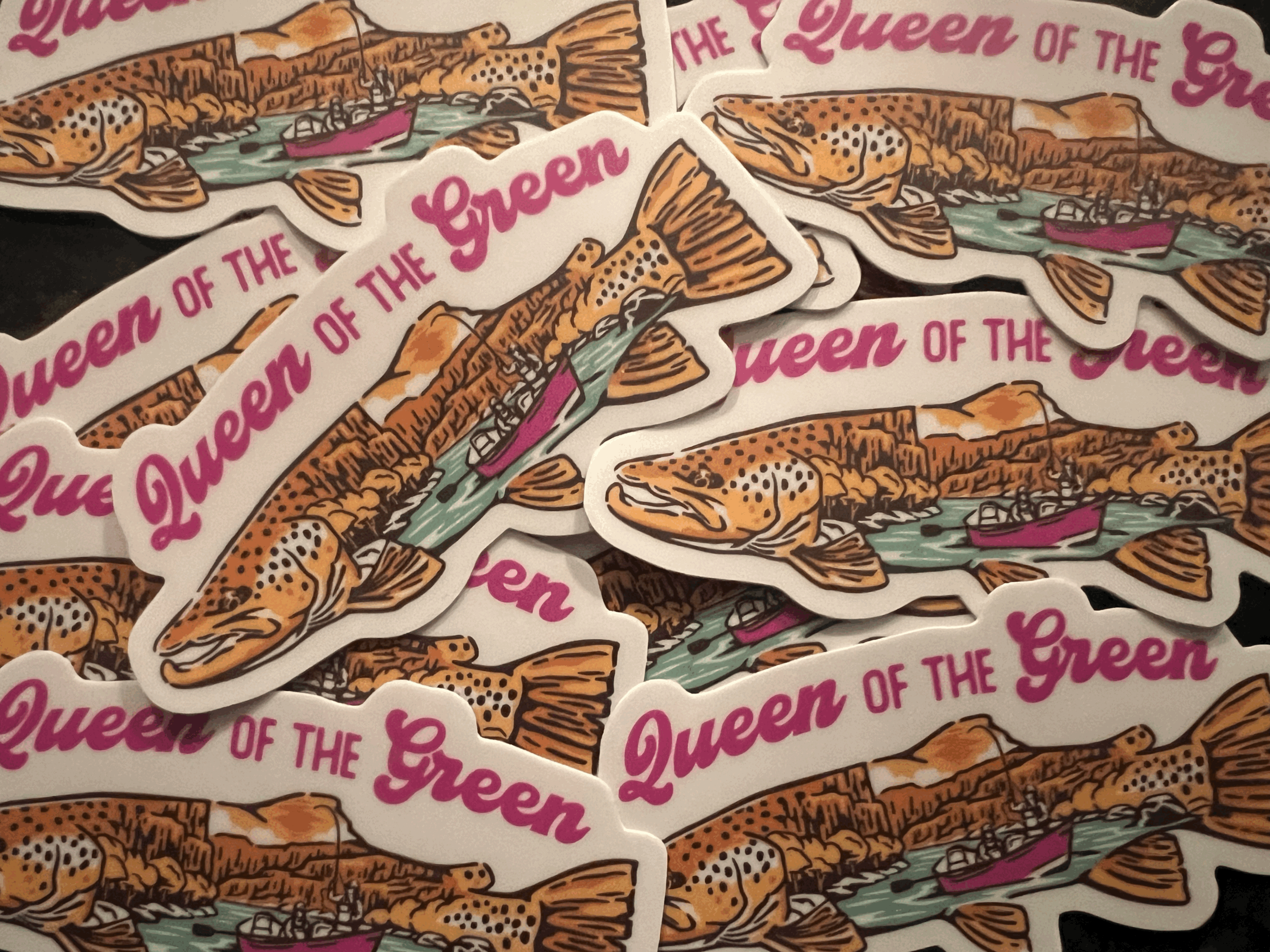 Side Trout Die Cut Stickers