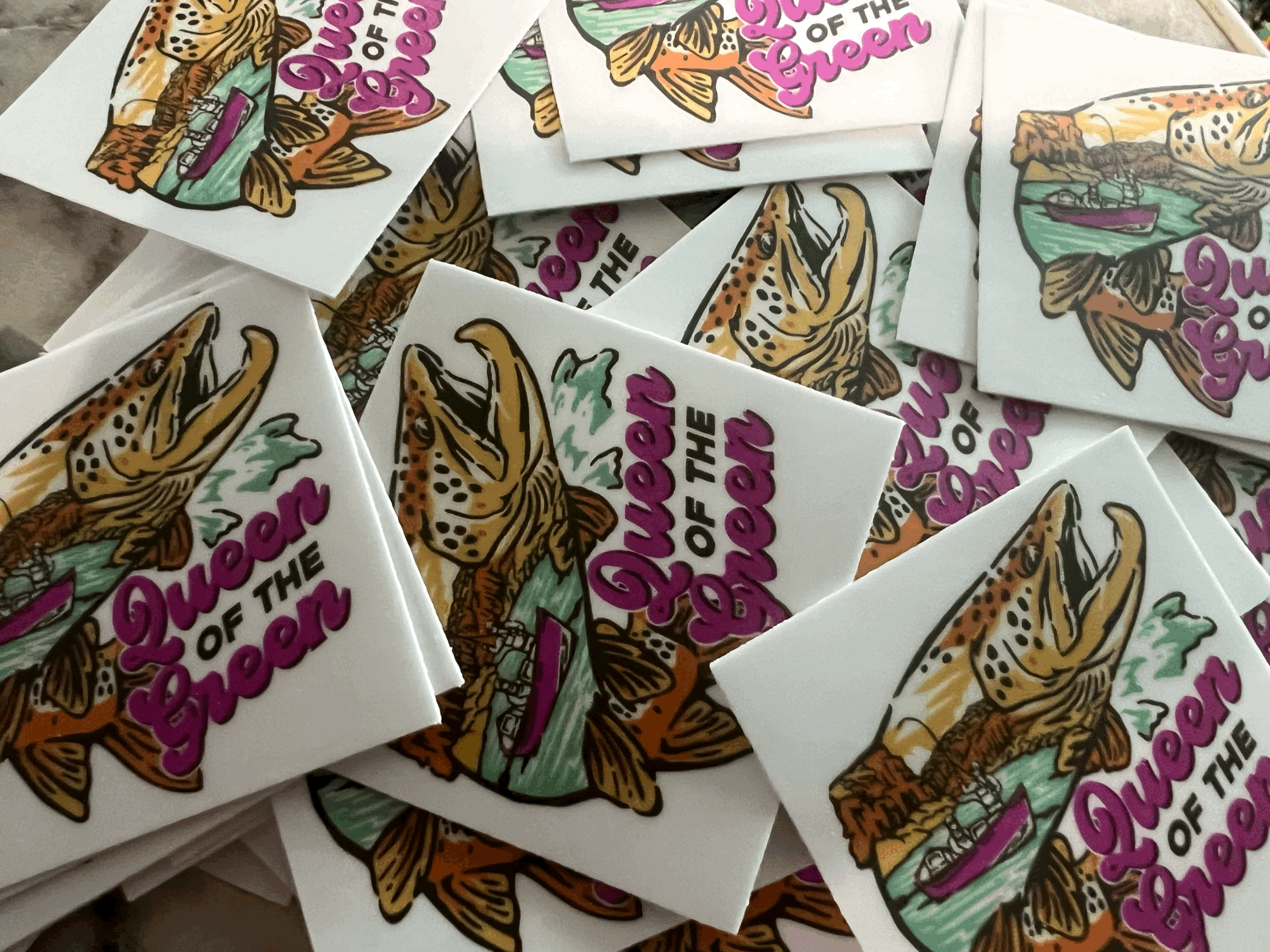 Turning Trout Square Sticker