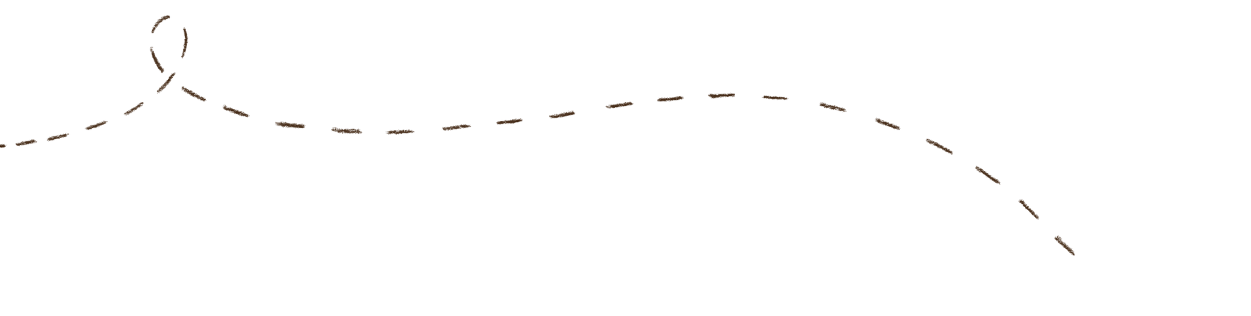 Hand-drawn dashed line illustration