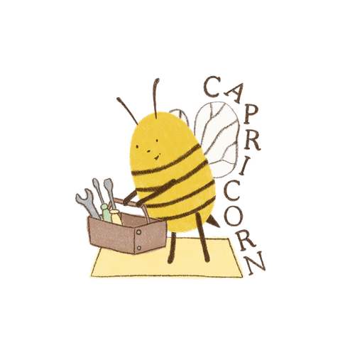 Capricorn bee with a toolbox