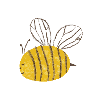 Playful bumble bee illustration
