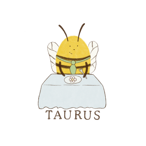 Taurus bee at a table laid for a treat