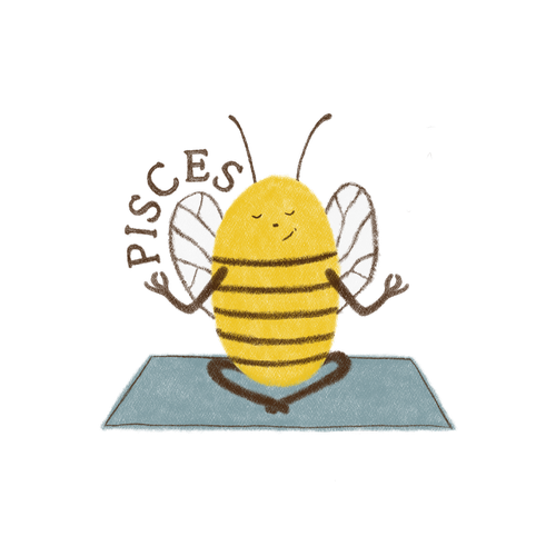 Pisces bee resting peacefully on a little mat