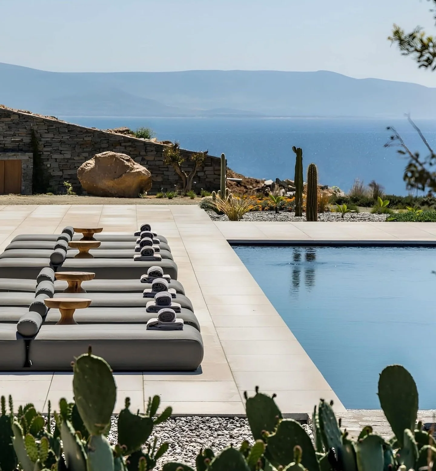 Aegean, uninterrupted.⁠
⁠
Perched above Molos beach, this villa makes quiet use of its setting. Bright, airy rooms open straight to the outdoors, and details like an open-air shower off the main bedroom or a private mini infinity pool feel entirely a