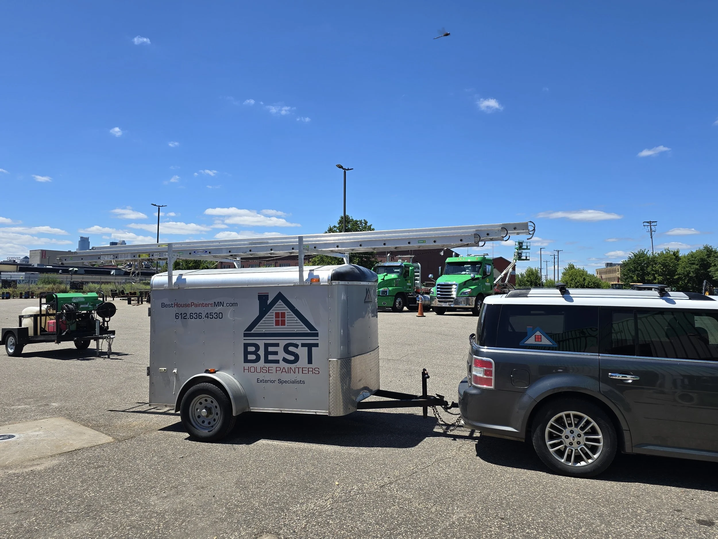 When projects go vertical, we bring the right gear — including 60-foot ladder rentals from local Minneapolis suppliers for safe, professional results.